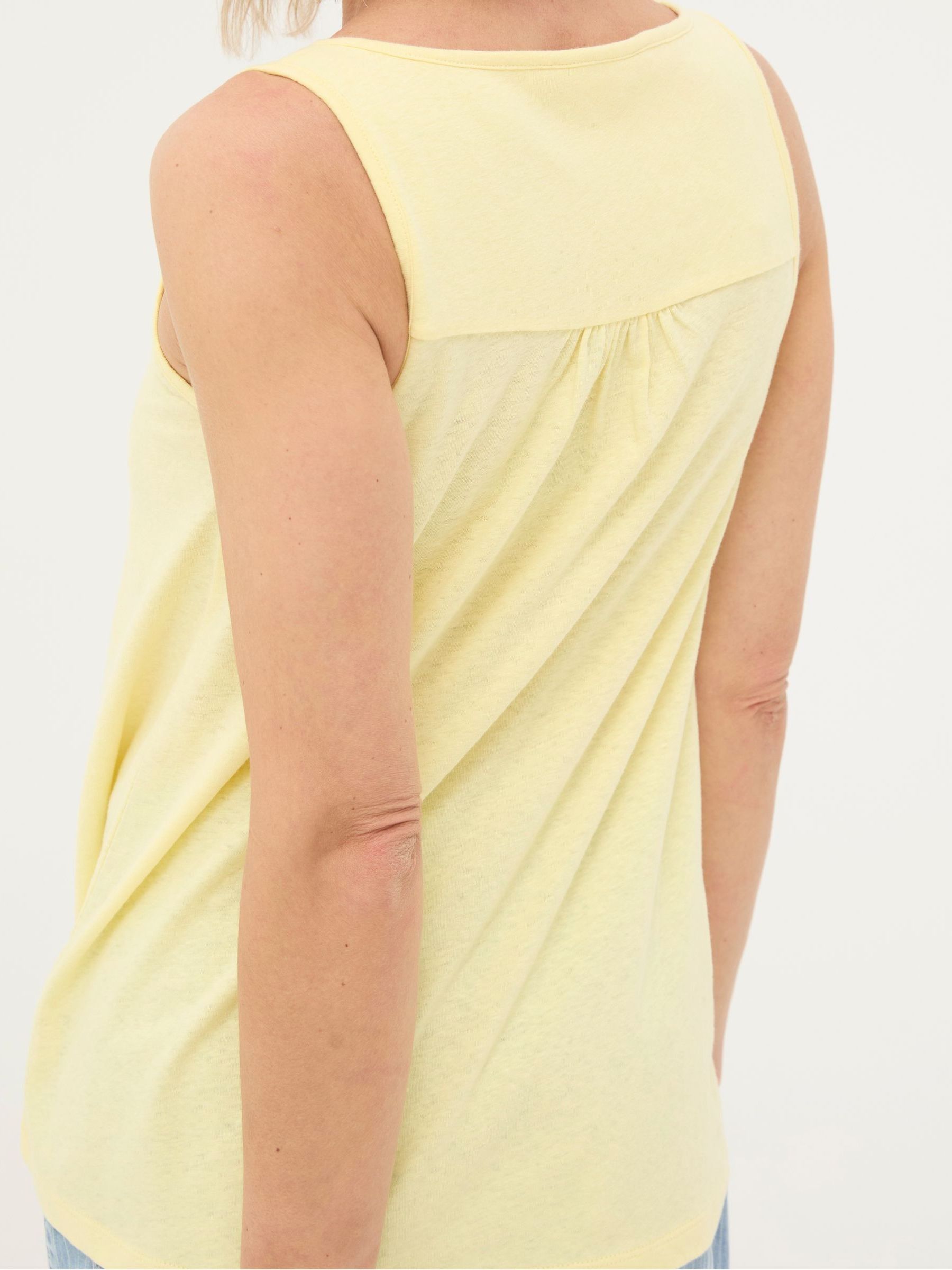Flora Yellow Cotton Linen Vest - Image 3 of 4