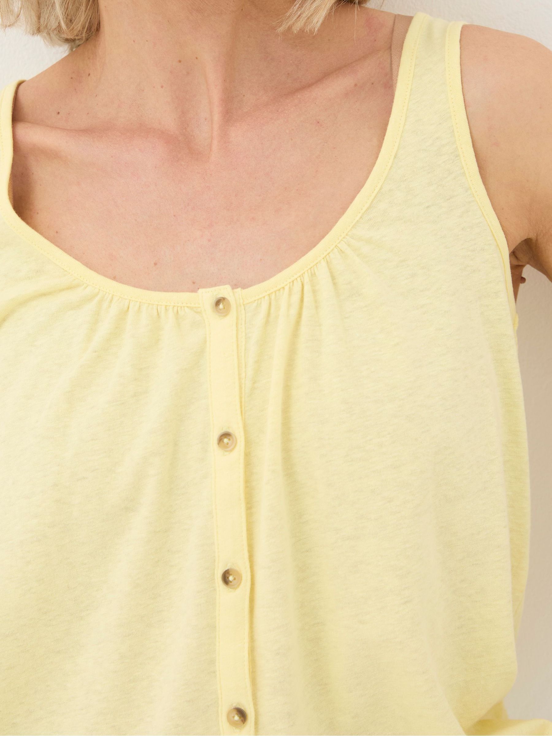 Flora Yellow Cotton Linen Vest - Image 4 of 4