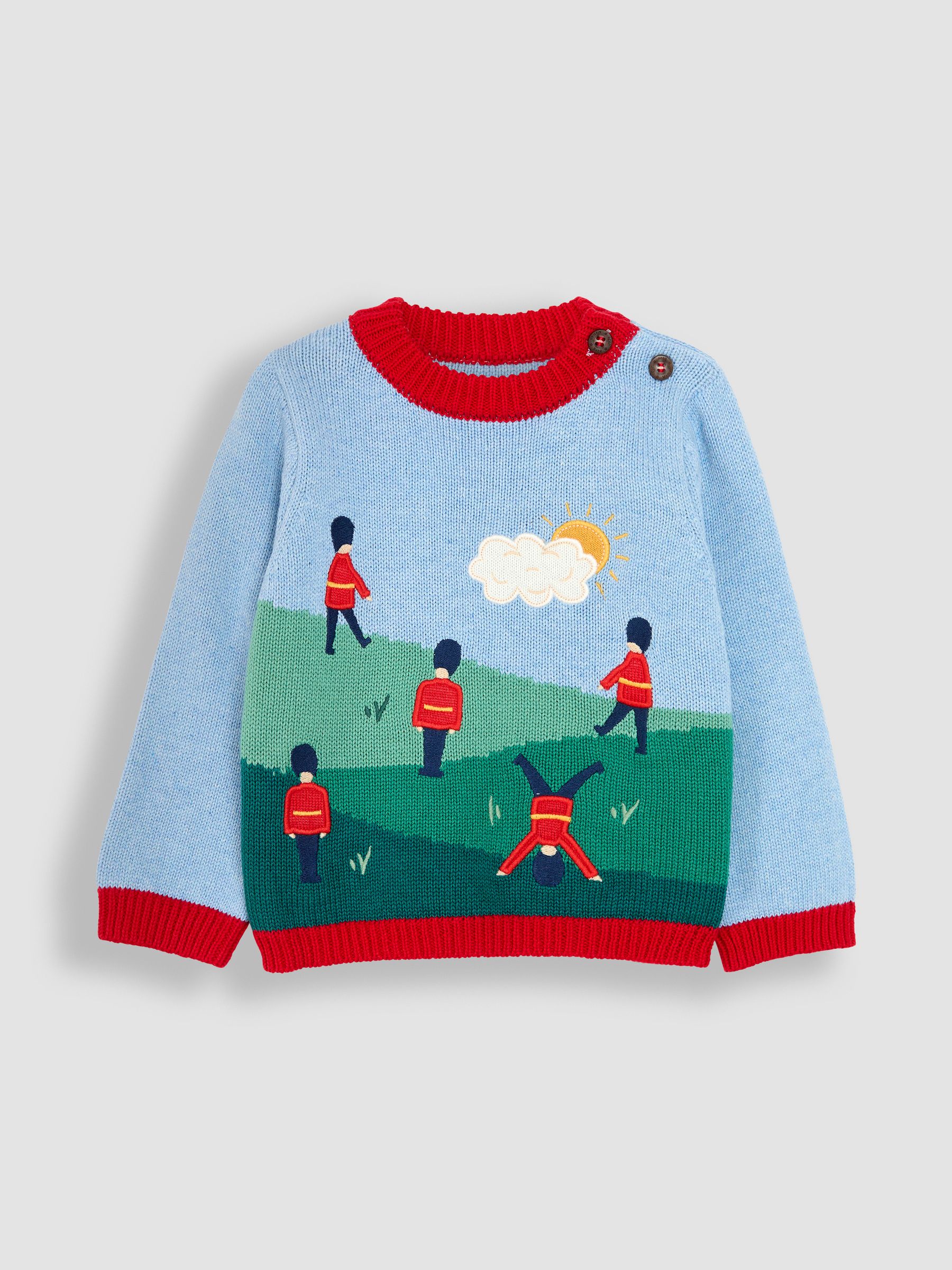 Blue Soldier Button Detail Jumper - Image 1 of 3