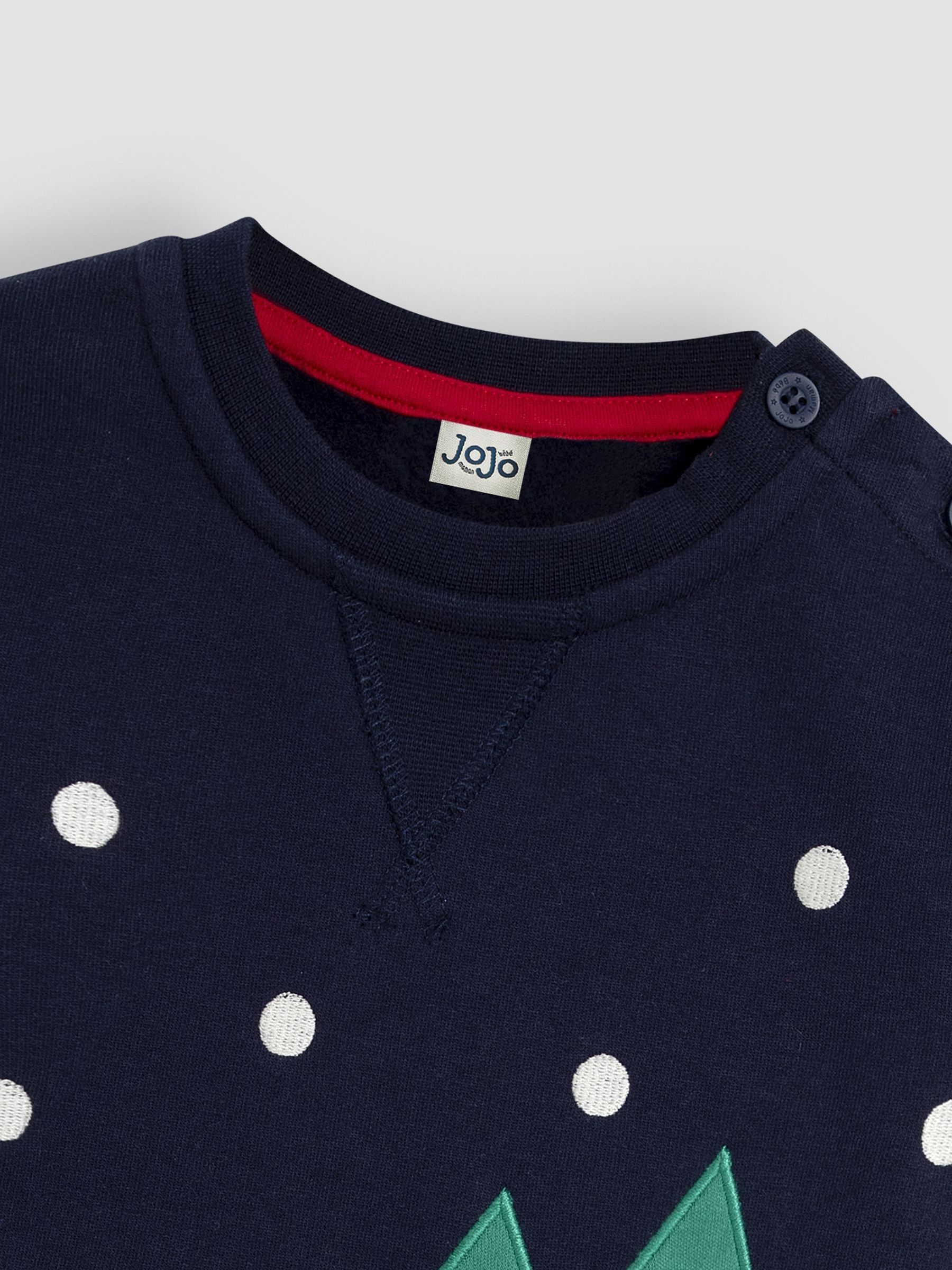 Navy Blue Santa and Reindeer Tractor Sweatshirt - Image 6 of 6