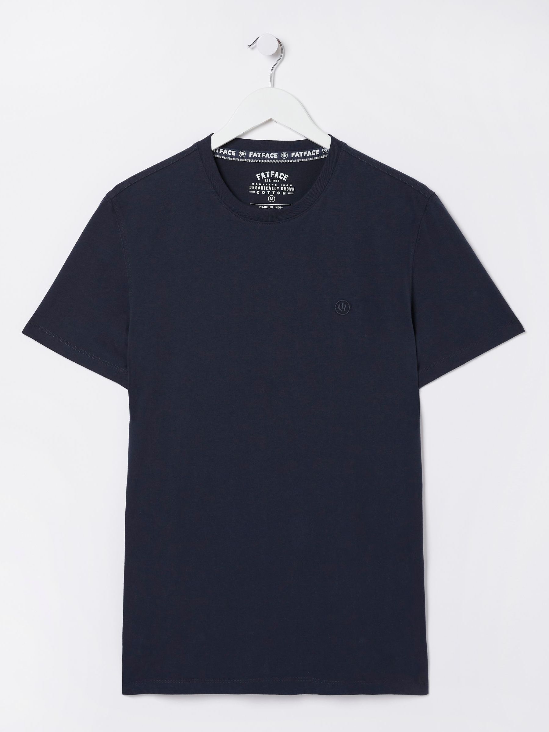 Lulworth Navy Blue 100% Cotton Organic Crew T-Shirt - Image 5 of 5