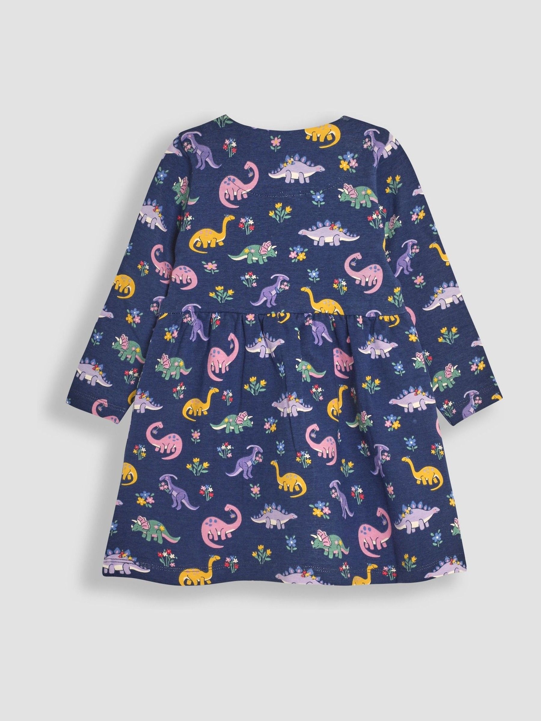 Navy Blue Dino Button Front Dress - Image 2 of 3
