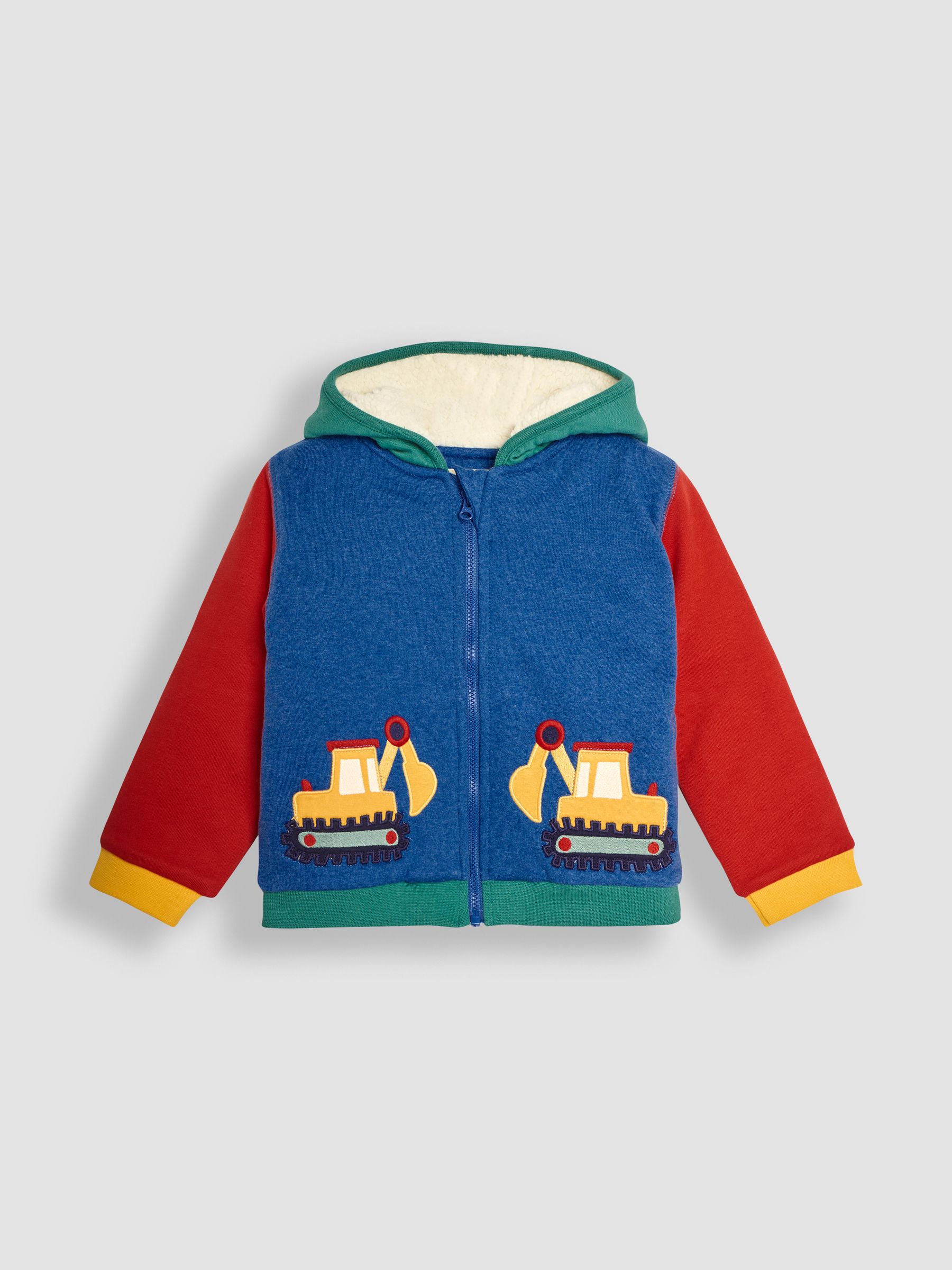 Cobalt Construction Pockets Applique Cosy Hoodie - Image 1 of 3