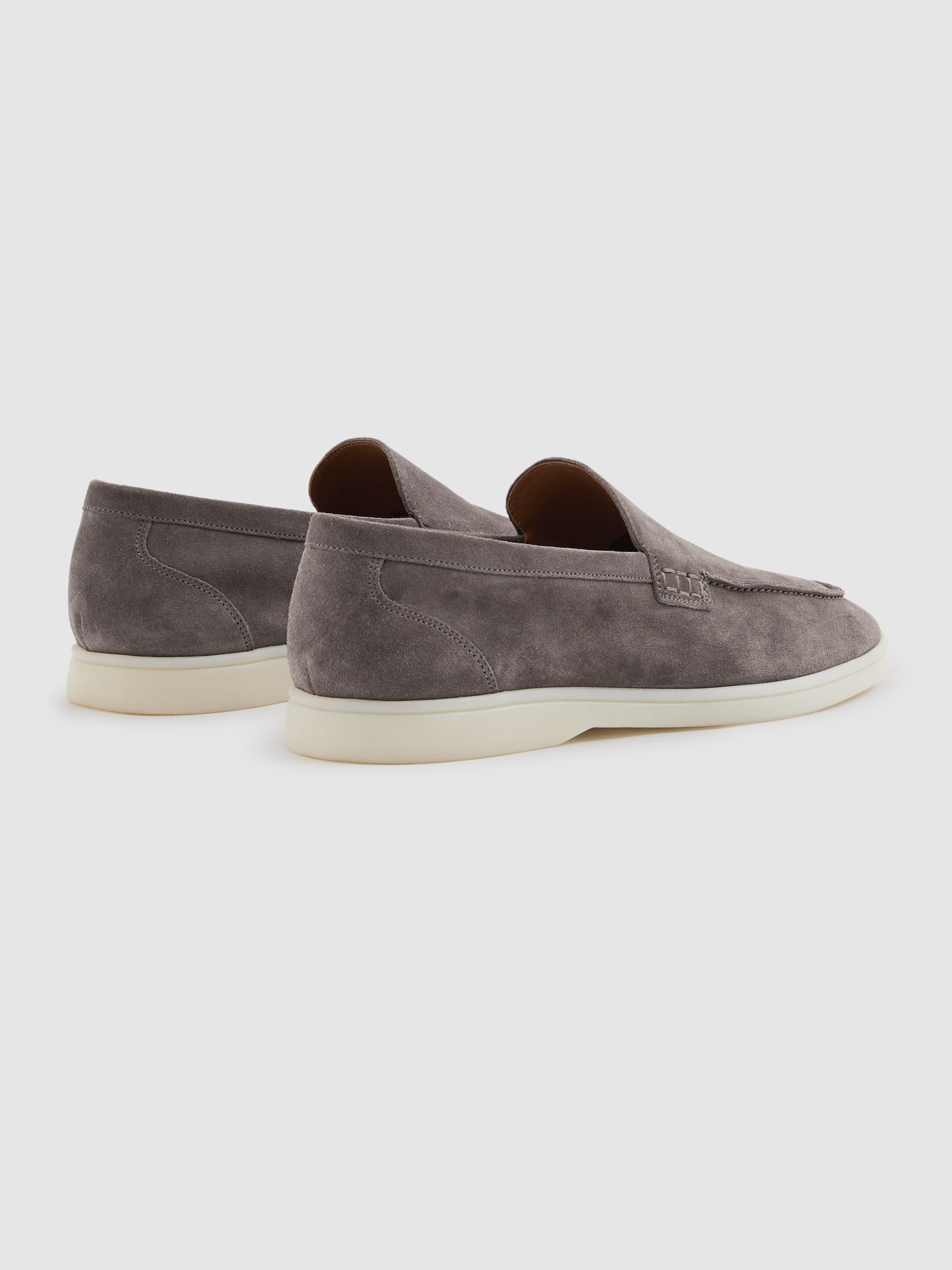 Suede Slip-On Loafers in Grey - Image 4 of 5
