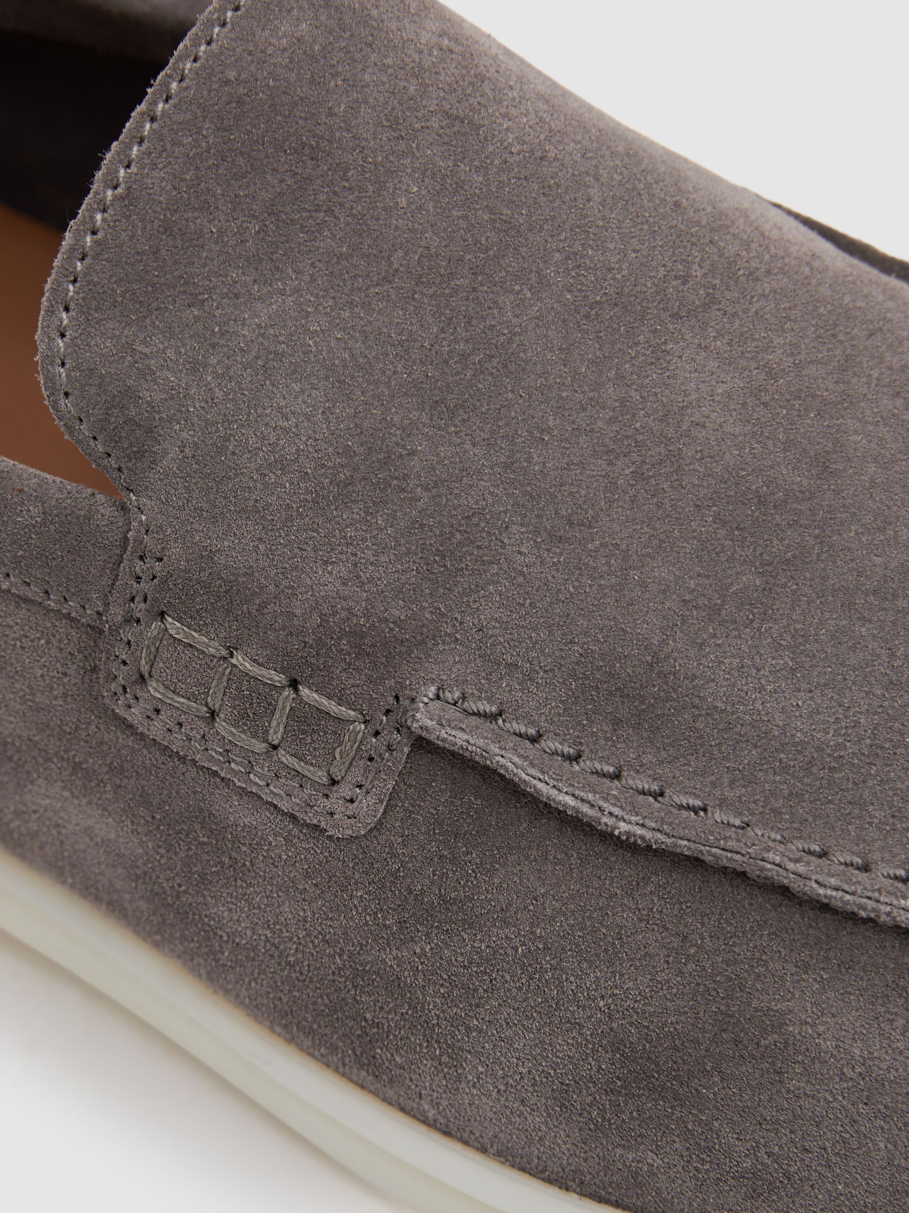 Suede Slip-On Loafers in Grey - Image 5 of 5