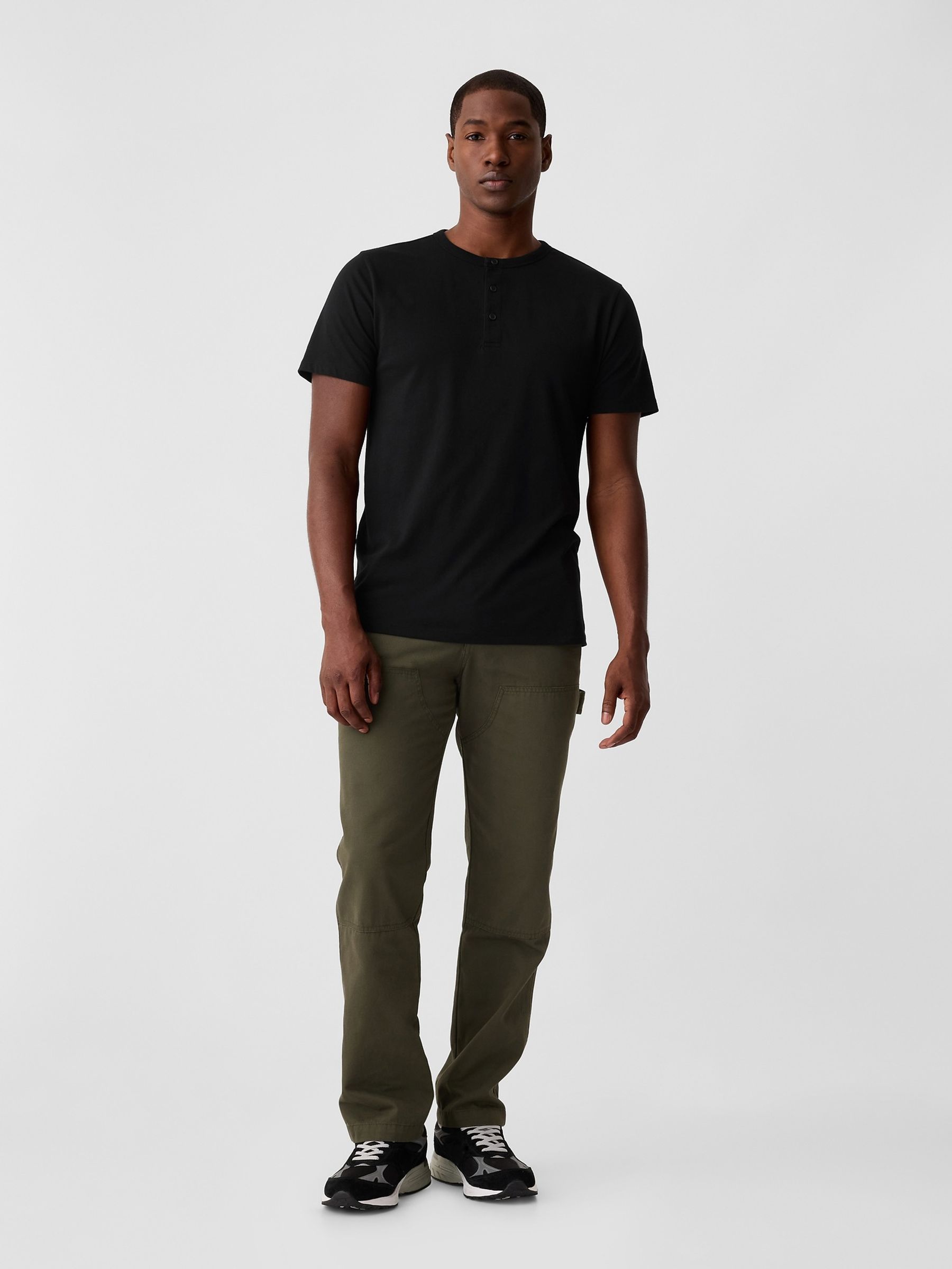 Black Everyday Soft Henley Short Sleeve T-Shirt - Image 3 of 4