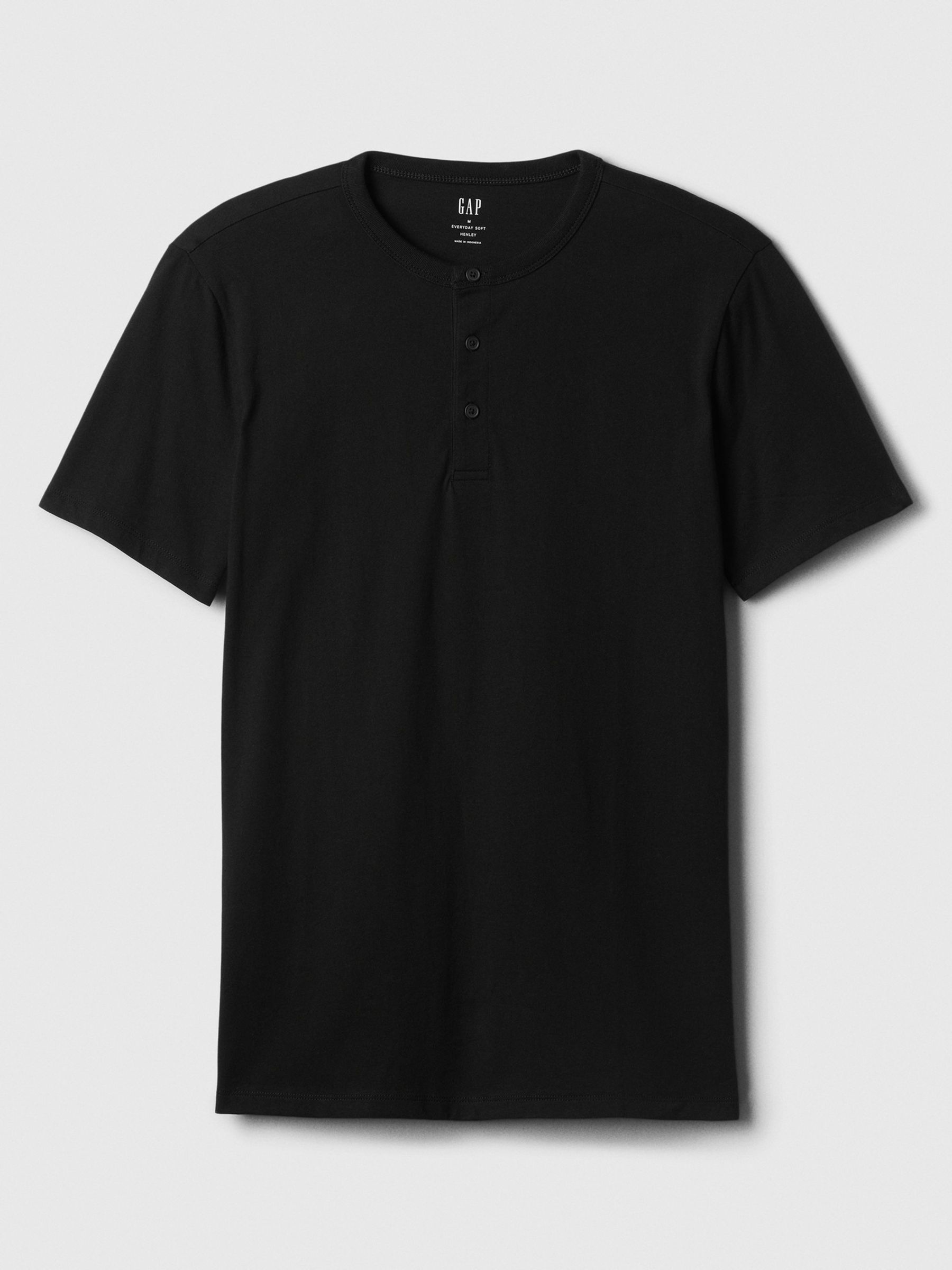Black Everyday Soft Henley Short Sleeve T-Shirt - Image 4 of 4