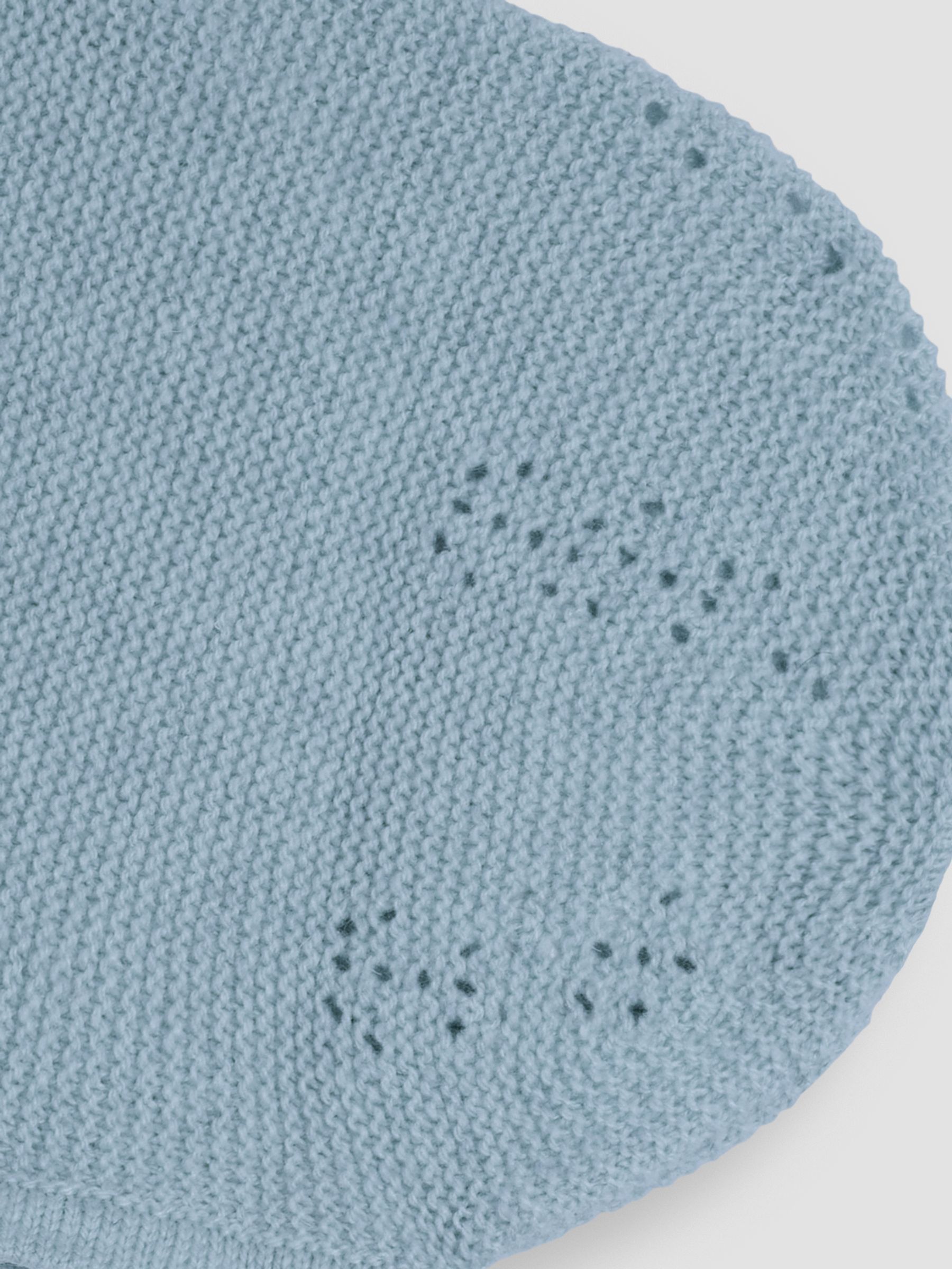 Baby Blue Knitted Baby Bonnet - Image 2 of 3