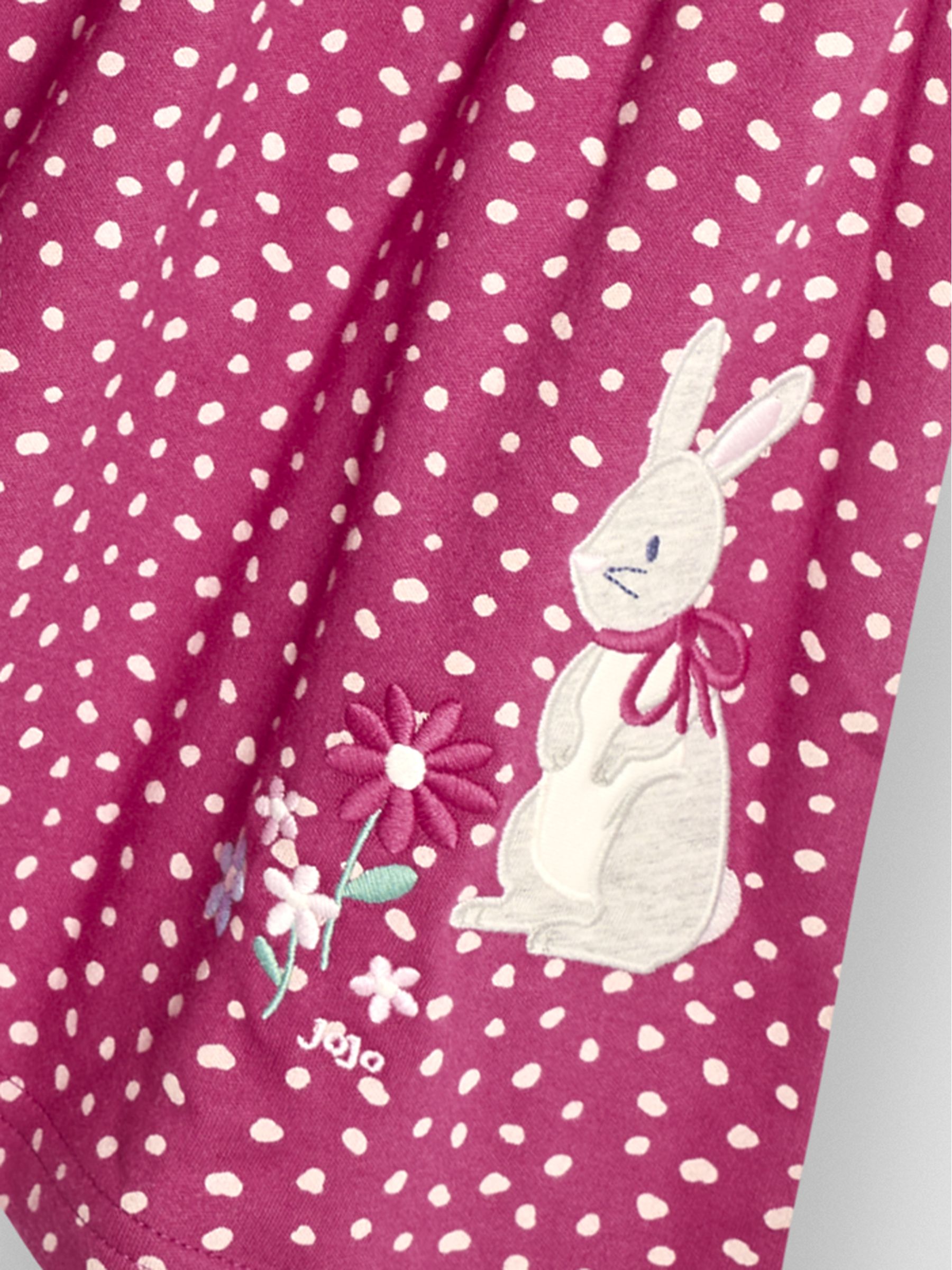 Raspberry Pink Bunny Appliqué Button Front Dress - Image 3 of 3
