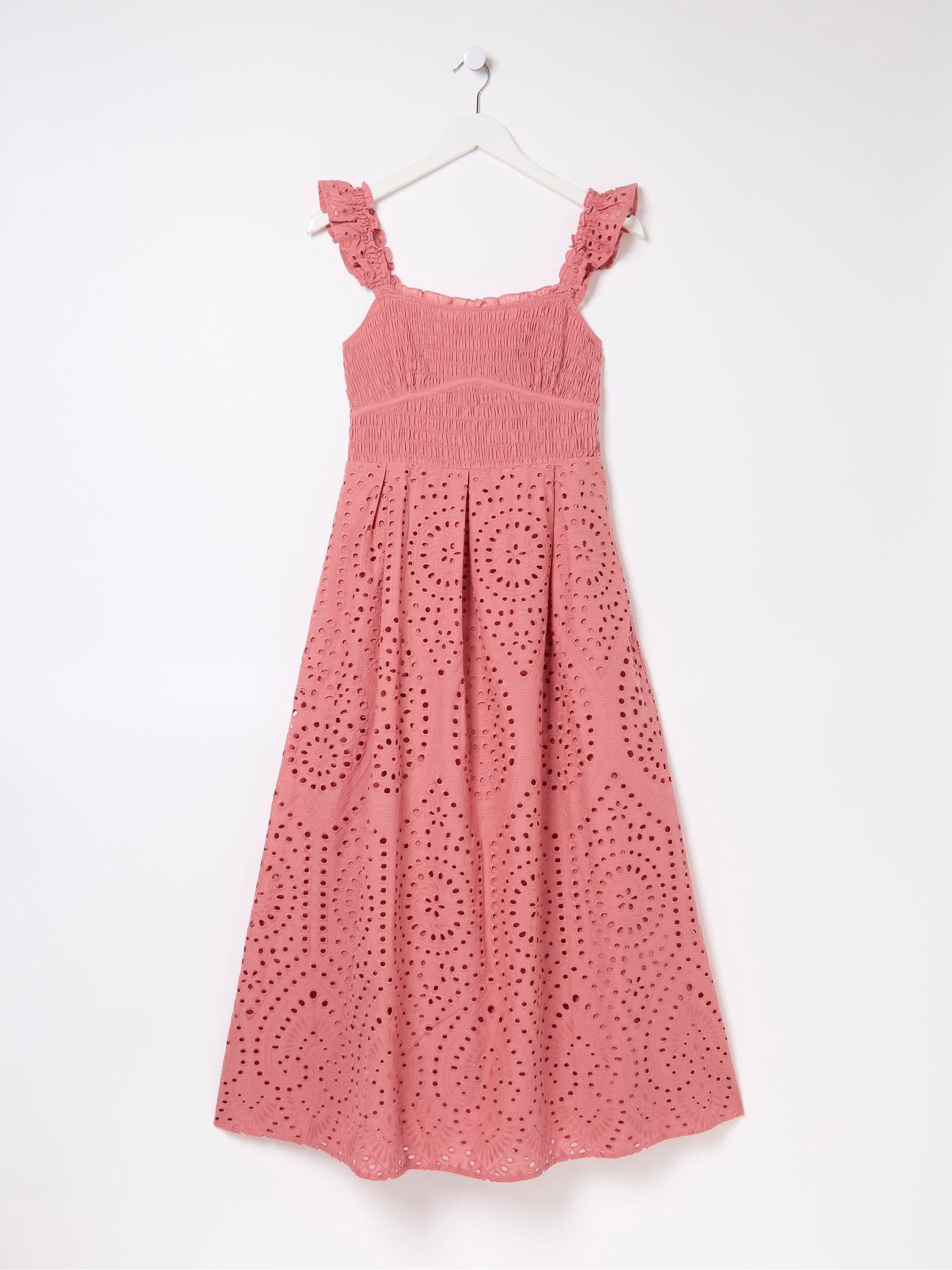Kadiri Pink Shirred Midi Dress - Image 6 of 6