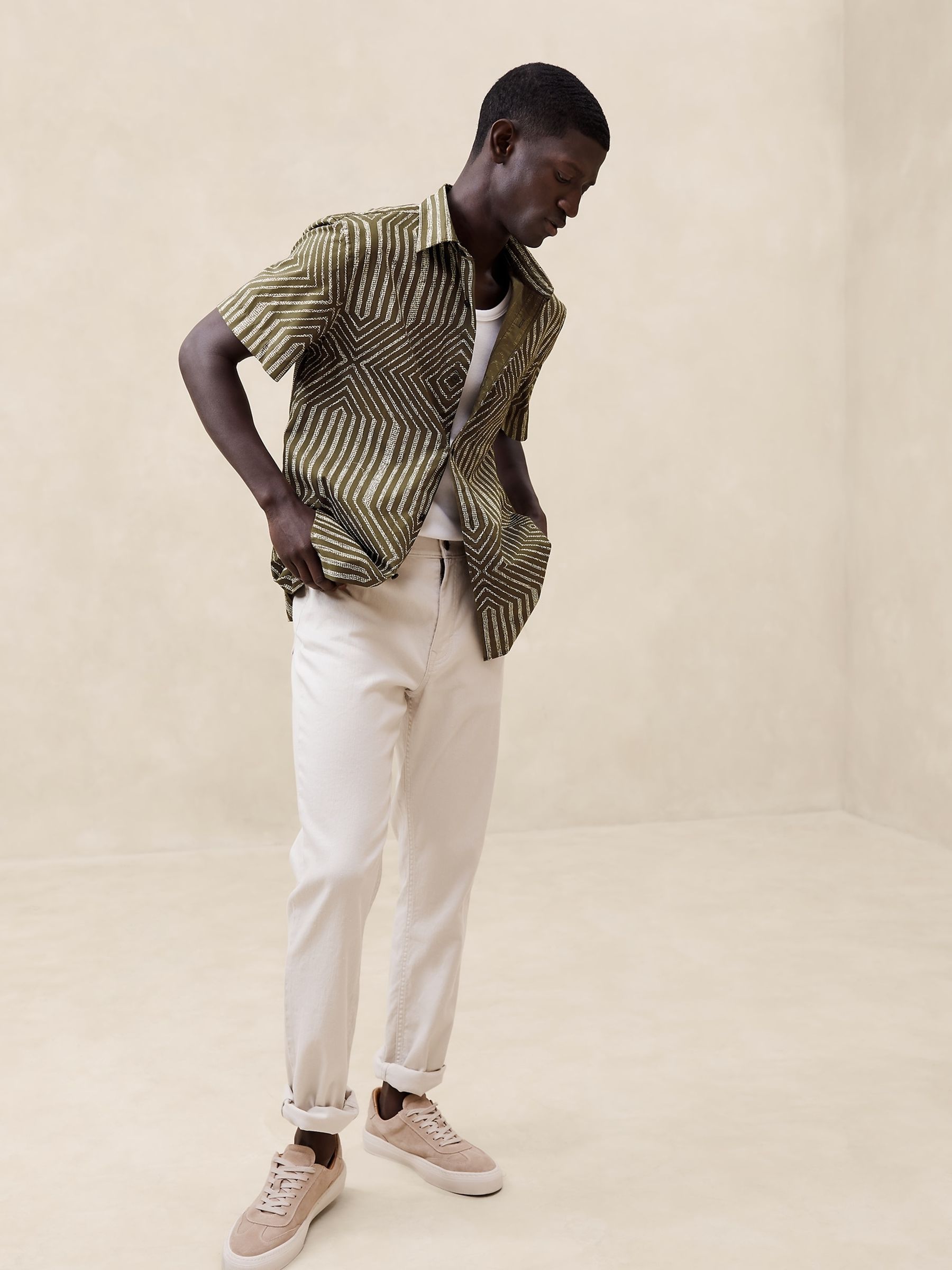 Banana Republic Green Cotton Poplin Shirt - Image 1 of 1