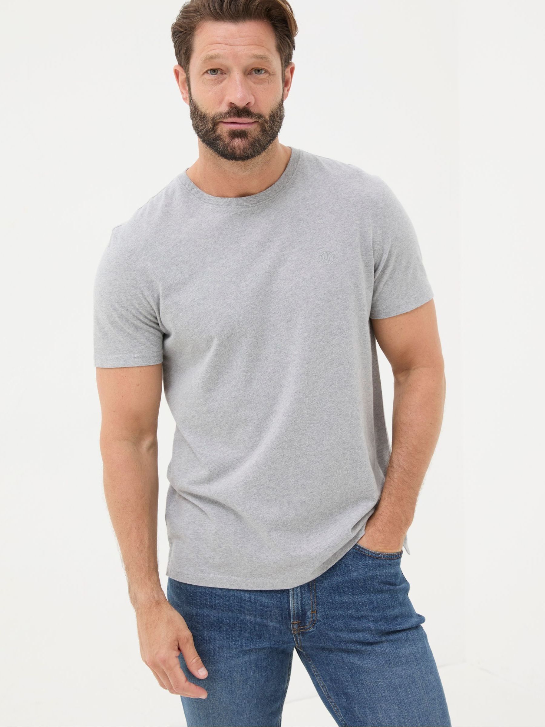 Lulworth Grey 100% Cotton Organic Crew T-Shirt - Image 2 of 5
