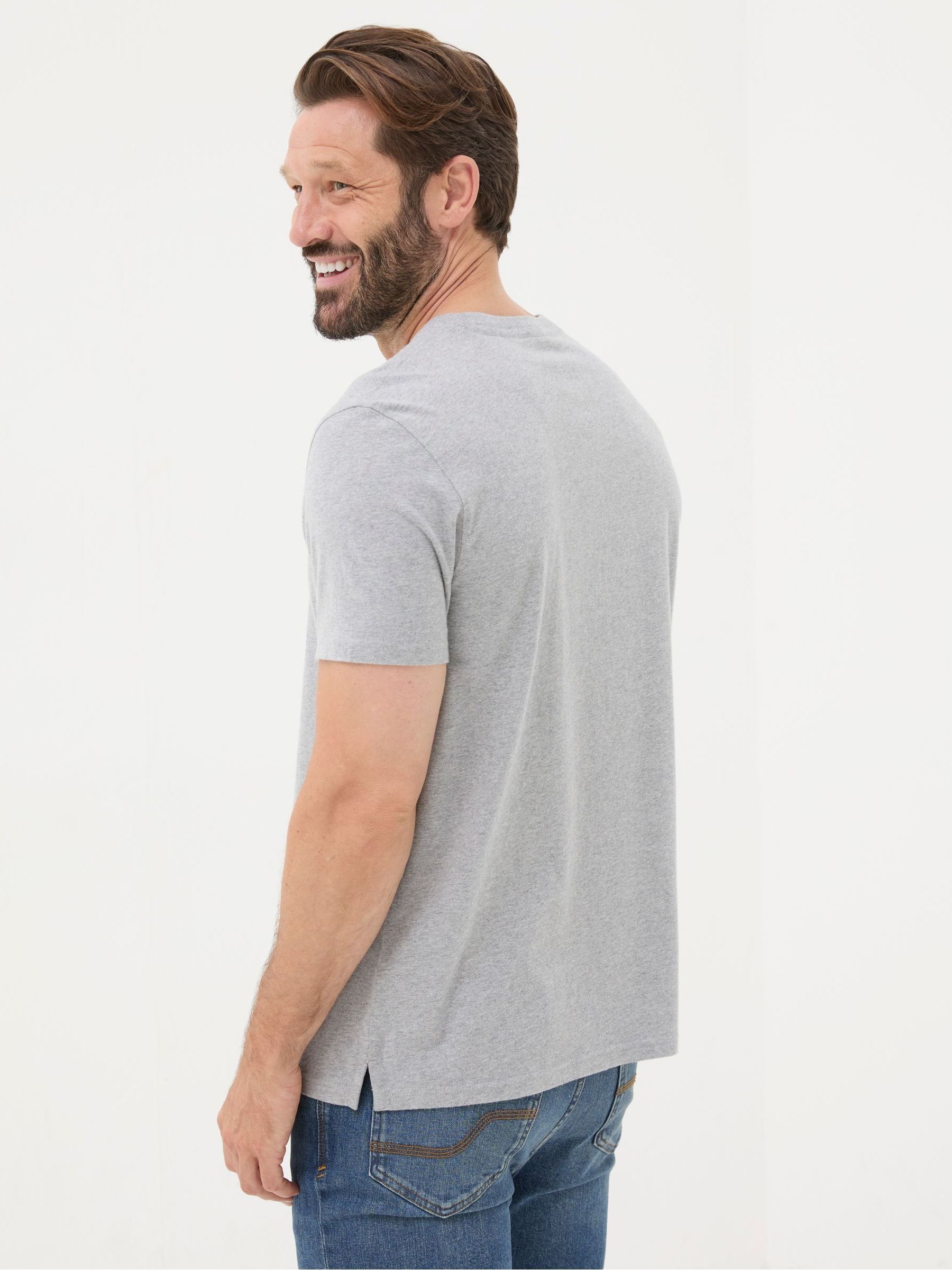 Lulworth Grey 100% Cotton Organic Crew T-Shirt - Image 3 of 5