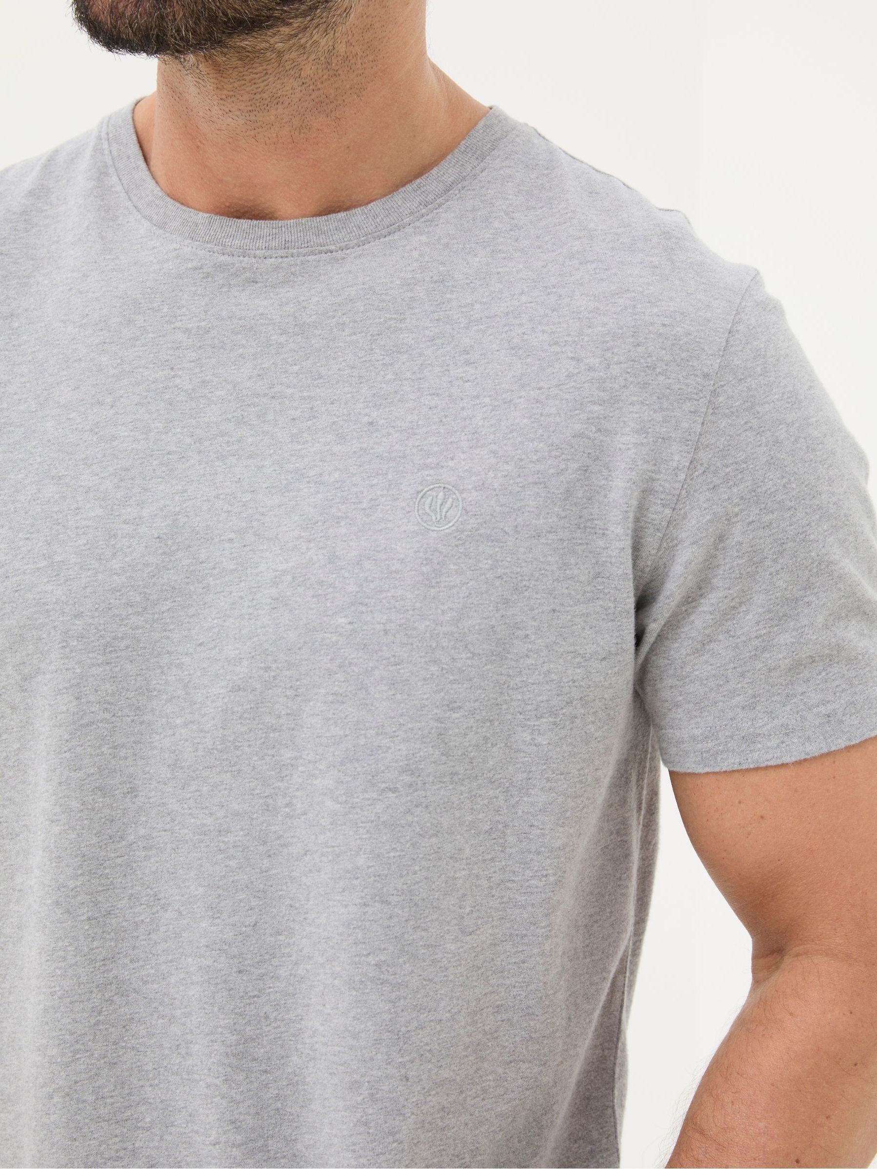 Lulworth Grey 100% Cotton Organic Crew T-Shirt - Image 4 of 5