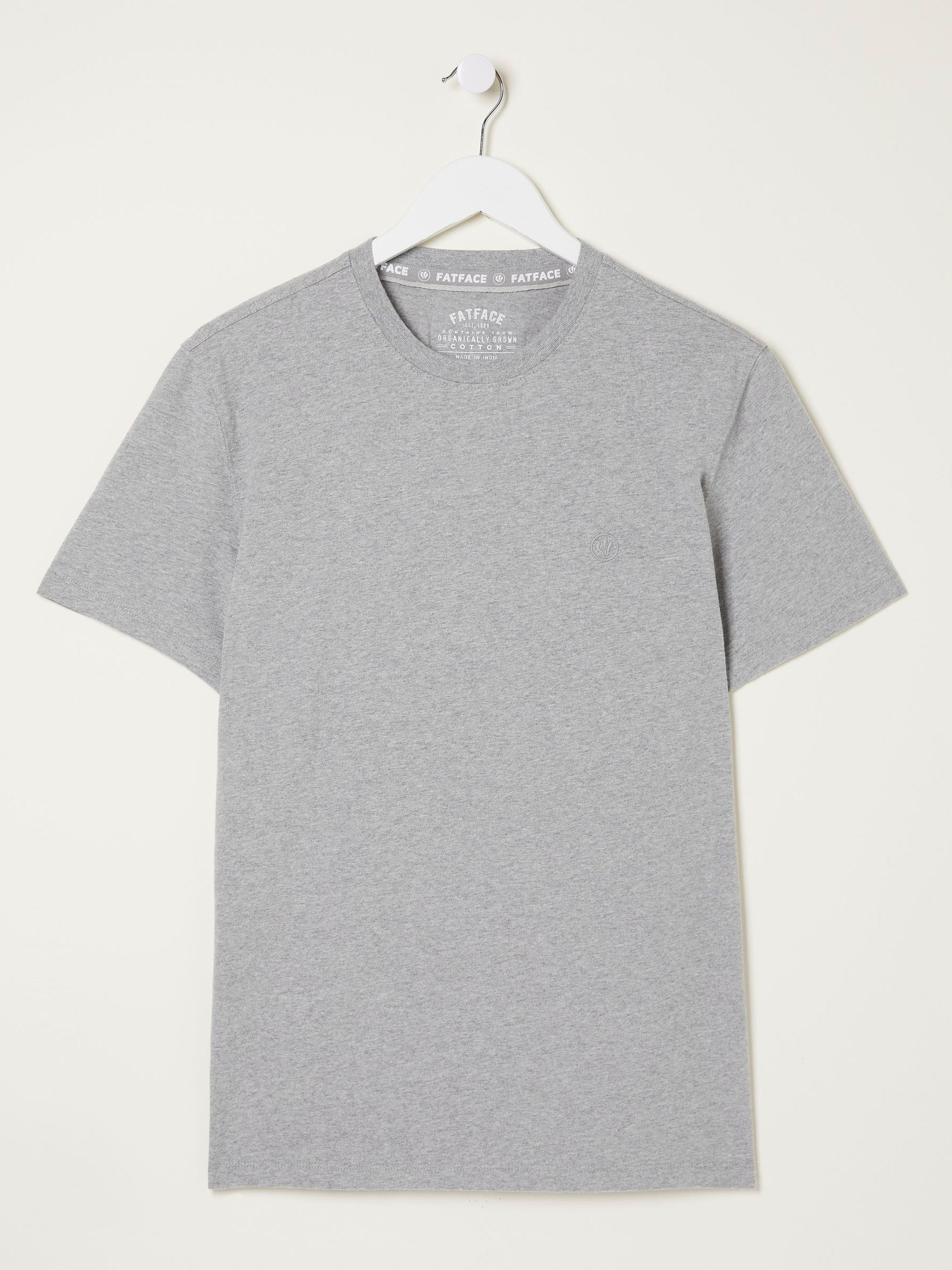 Lulworth Grey 100% Cotton Organic Crew T-Shirt - Image 5 of 5