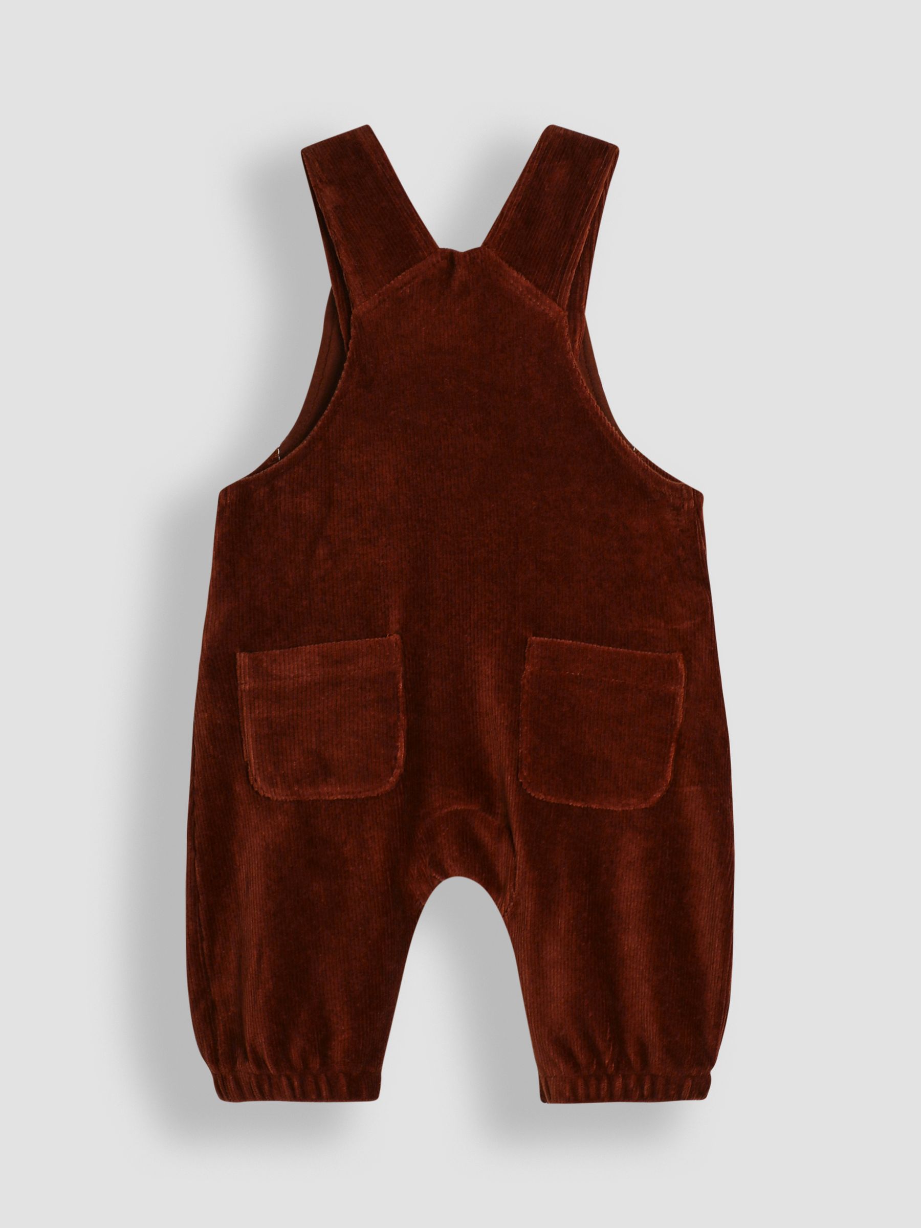 Brown T-Rex Applique Velour Dungarees & Top Set - Image 3 of 6