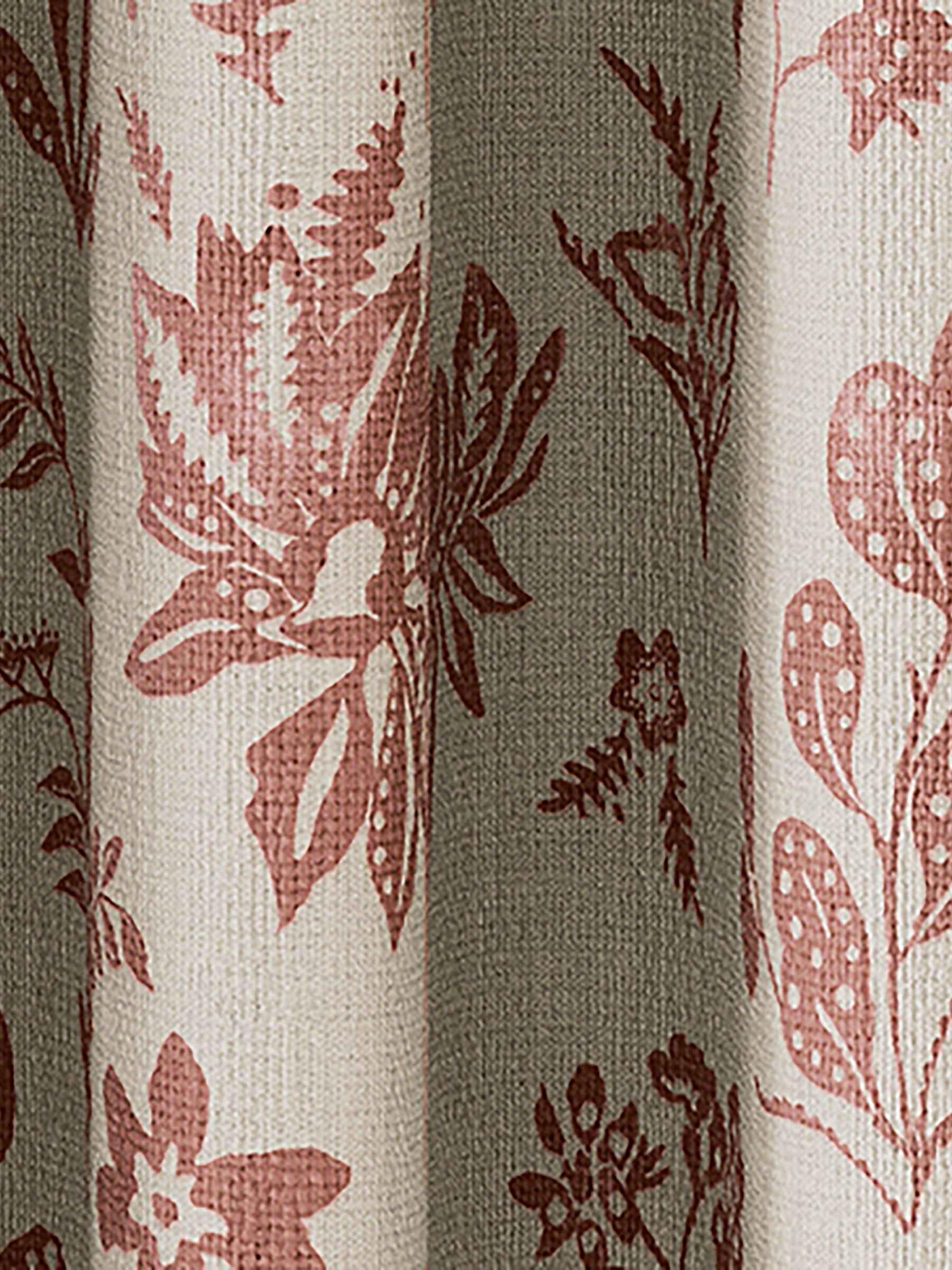 Festival Pheasants Set of 2 Cream & Pink Blackout Eyelet Curtains - Image 3 of 3