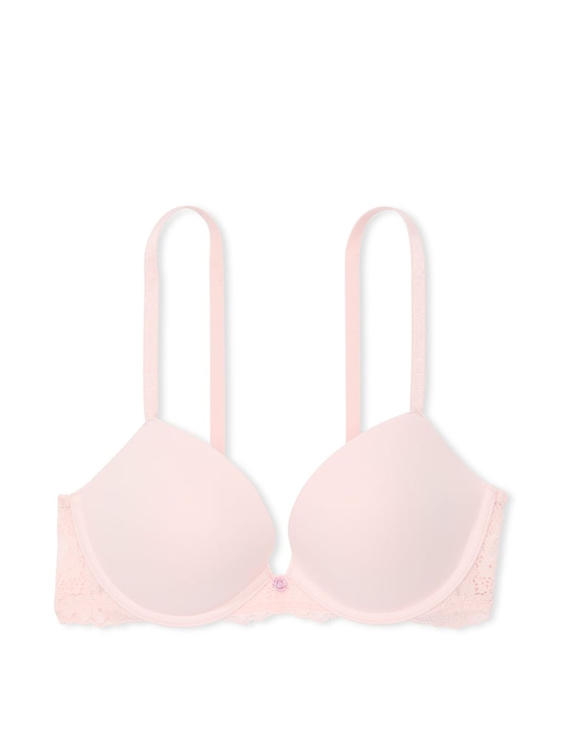 Purest Pink Lace Trim Push Up Bra - Image 3 of 4