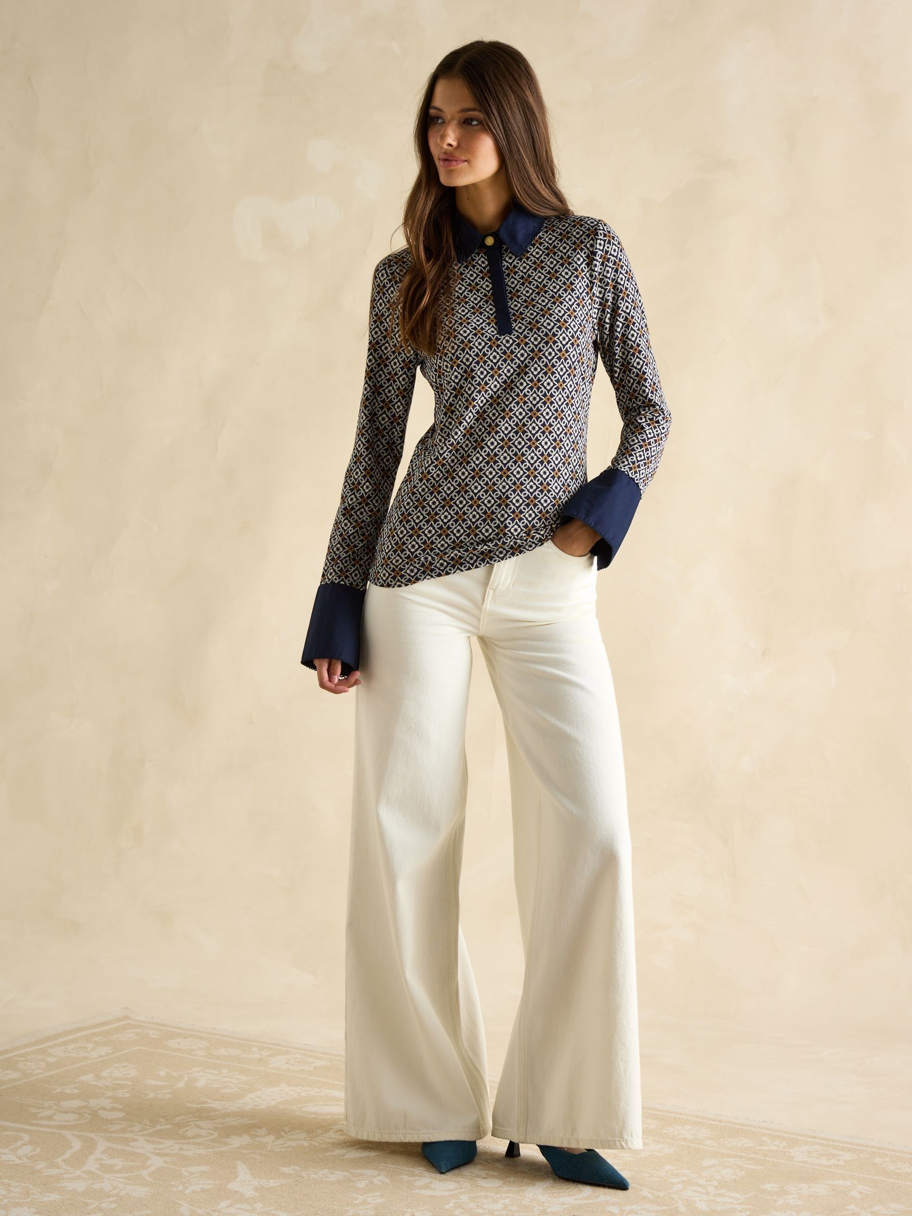 Cordelia Blue Long Sleeve Top - Image 3 of 6