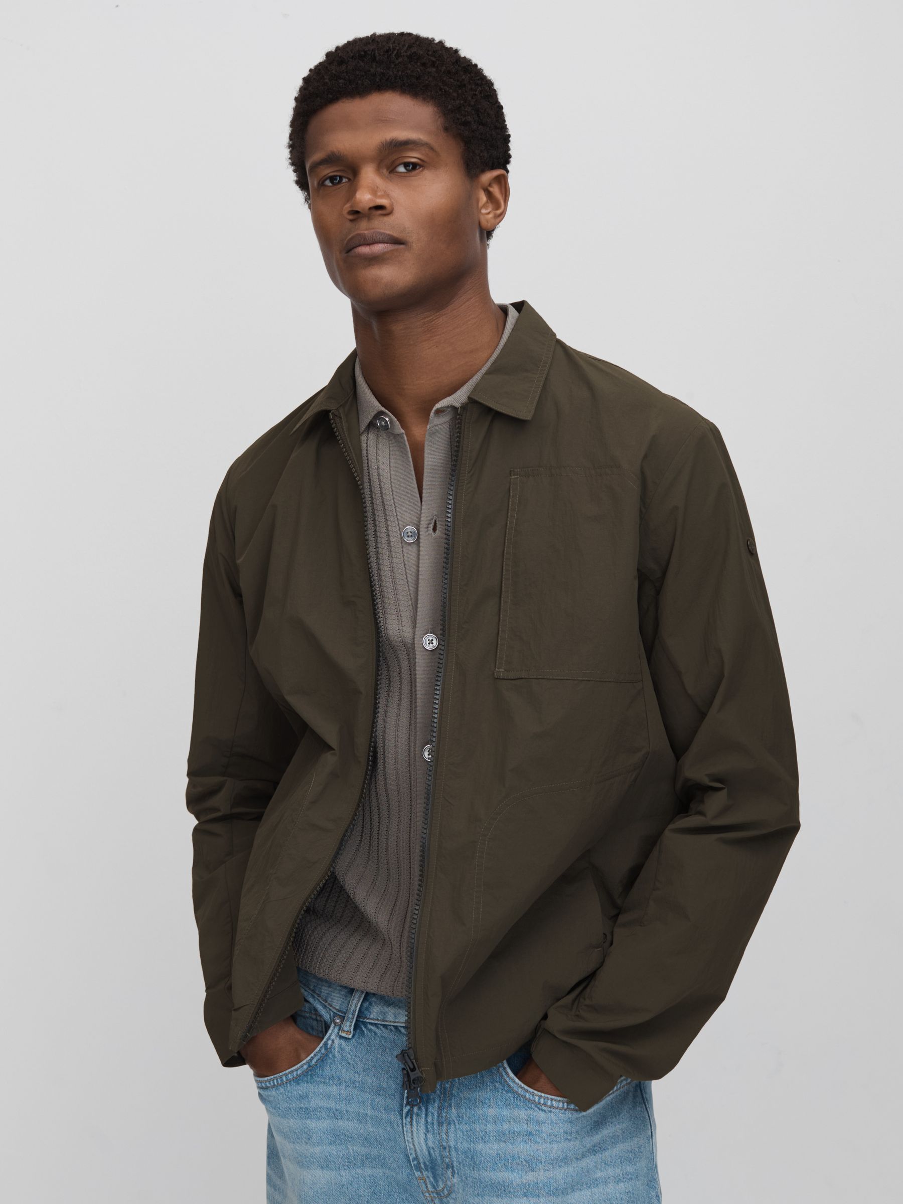 Scandinavian Edition Lightweight Jacket in Dark Olive - Image 1 of 5