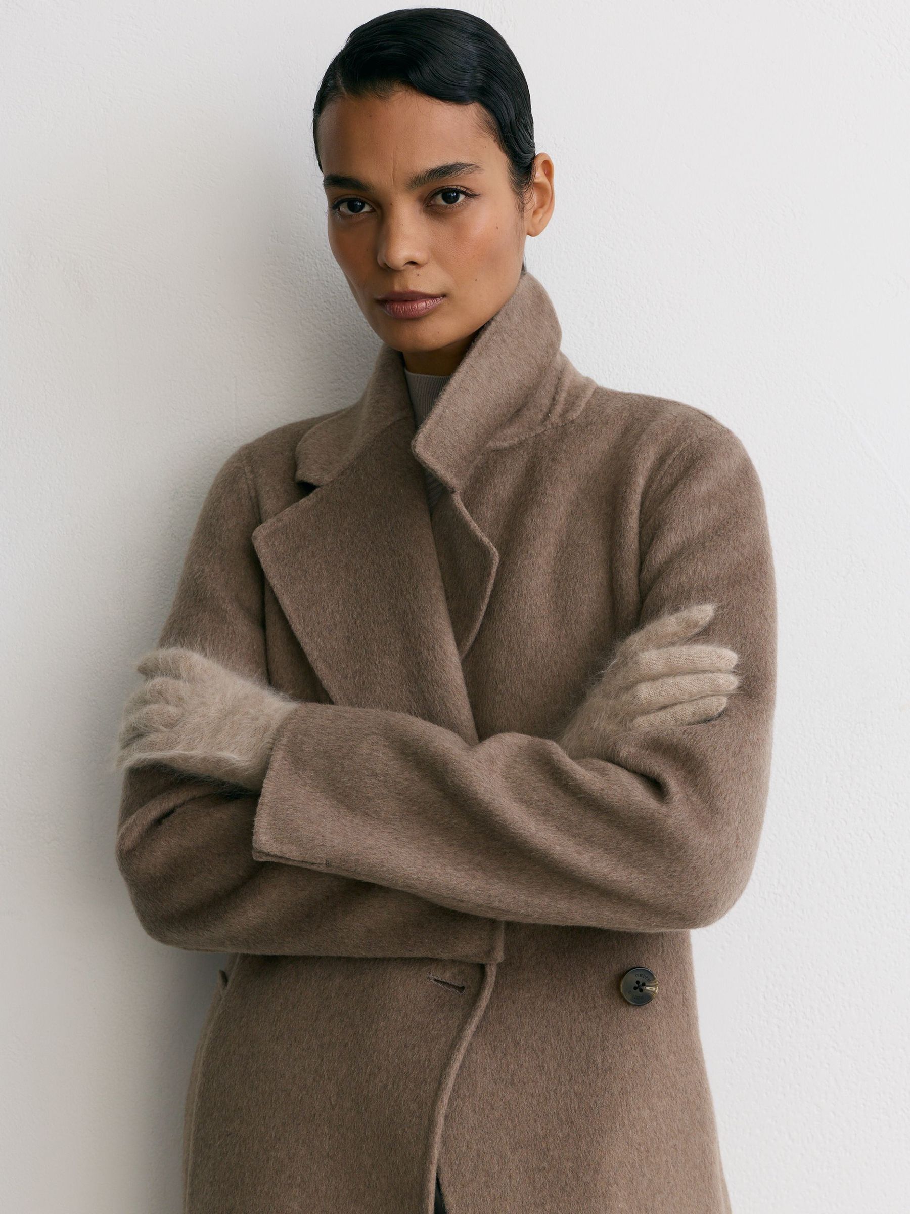 Brushed Cashmere Gloves in Neutral - Image 1 of 3