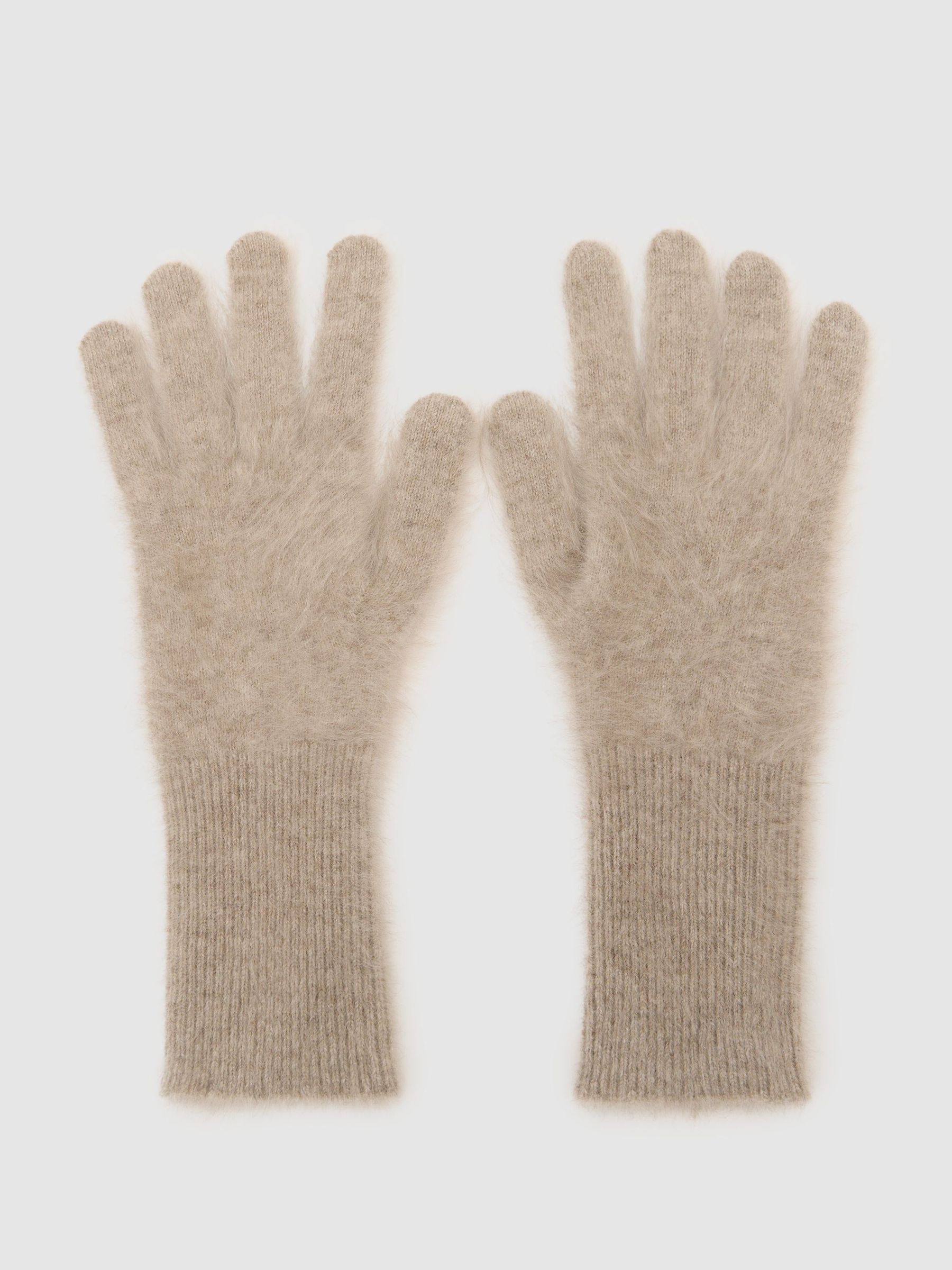 Brushed Cashmere Gloves in Neutral - Image 2 of 3