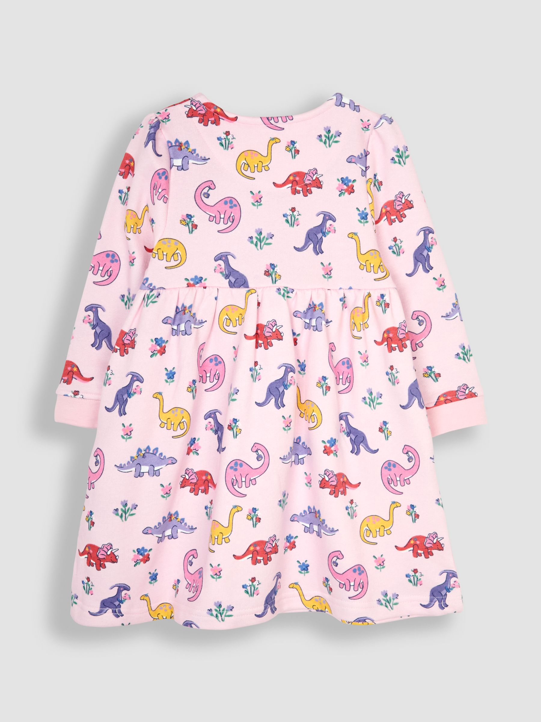 Pink Dino Floral Button Sweat Dress - Image 2 of 4