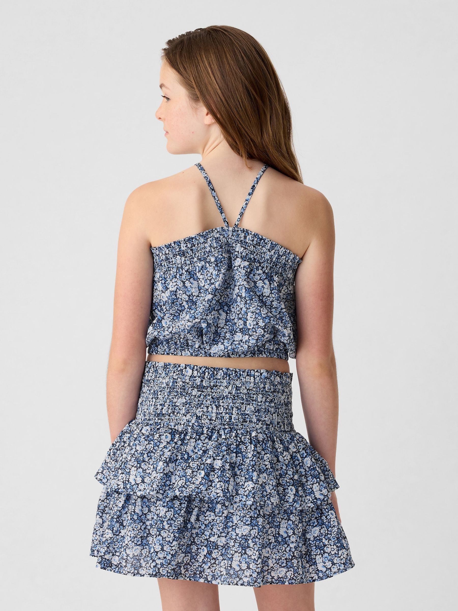 Blue Smocked Halter Vest Top (4-13yrs) - Image 2 of 3