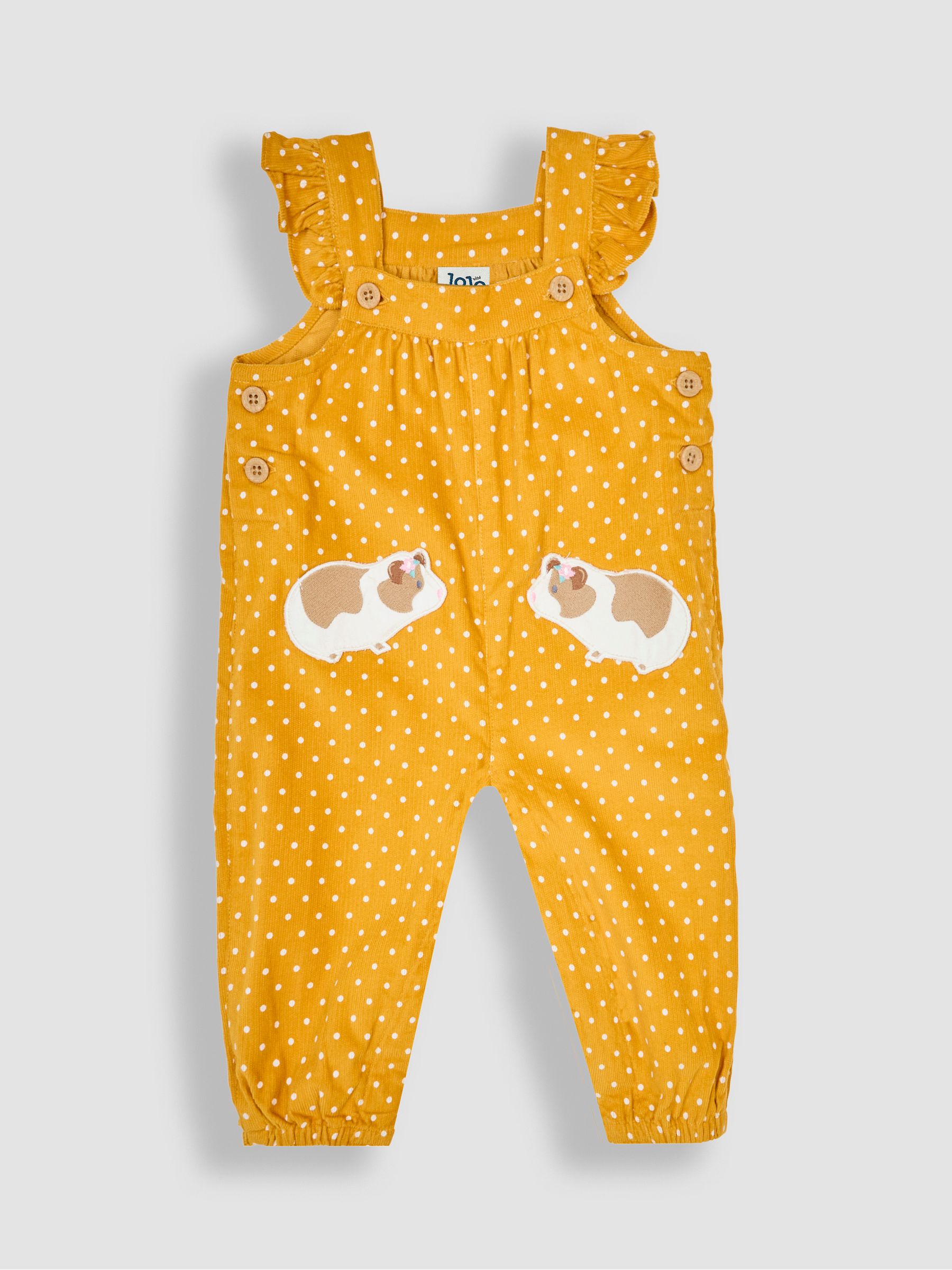 Mustard Yellow Guinea Pig Appliqué Cord Dungarees & Top Set - Image 2 of 6
