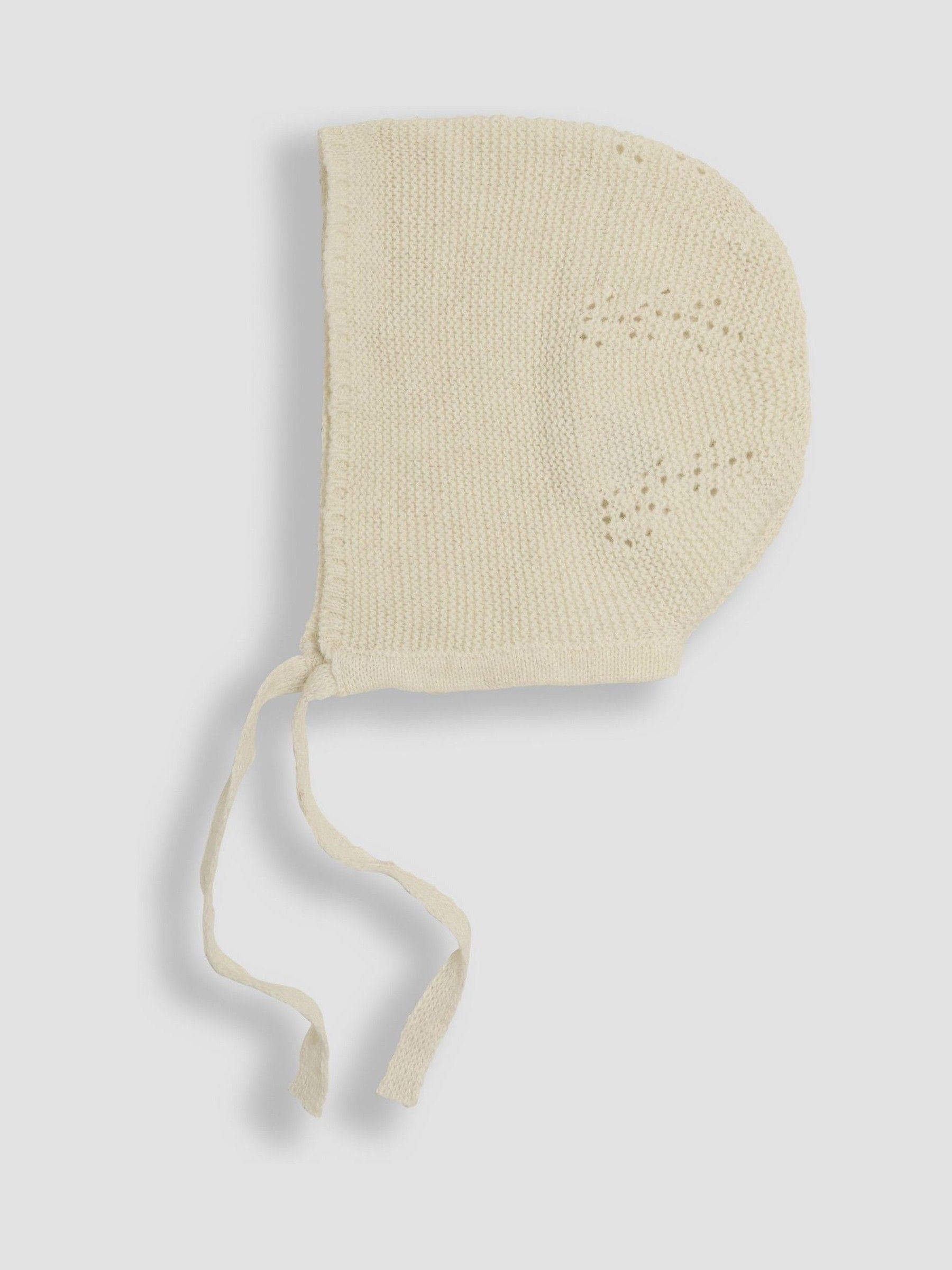 Cream Knitted Baby Bonnet - Image 1 of 3