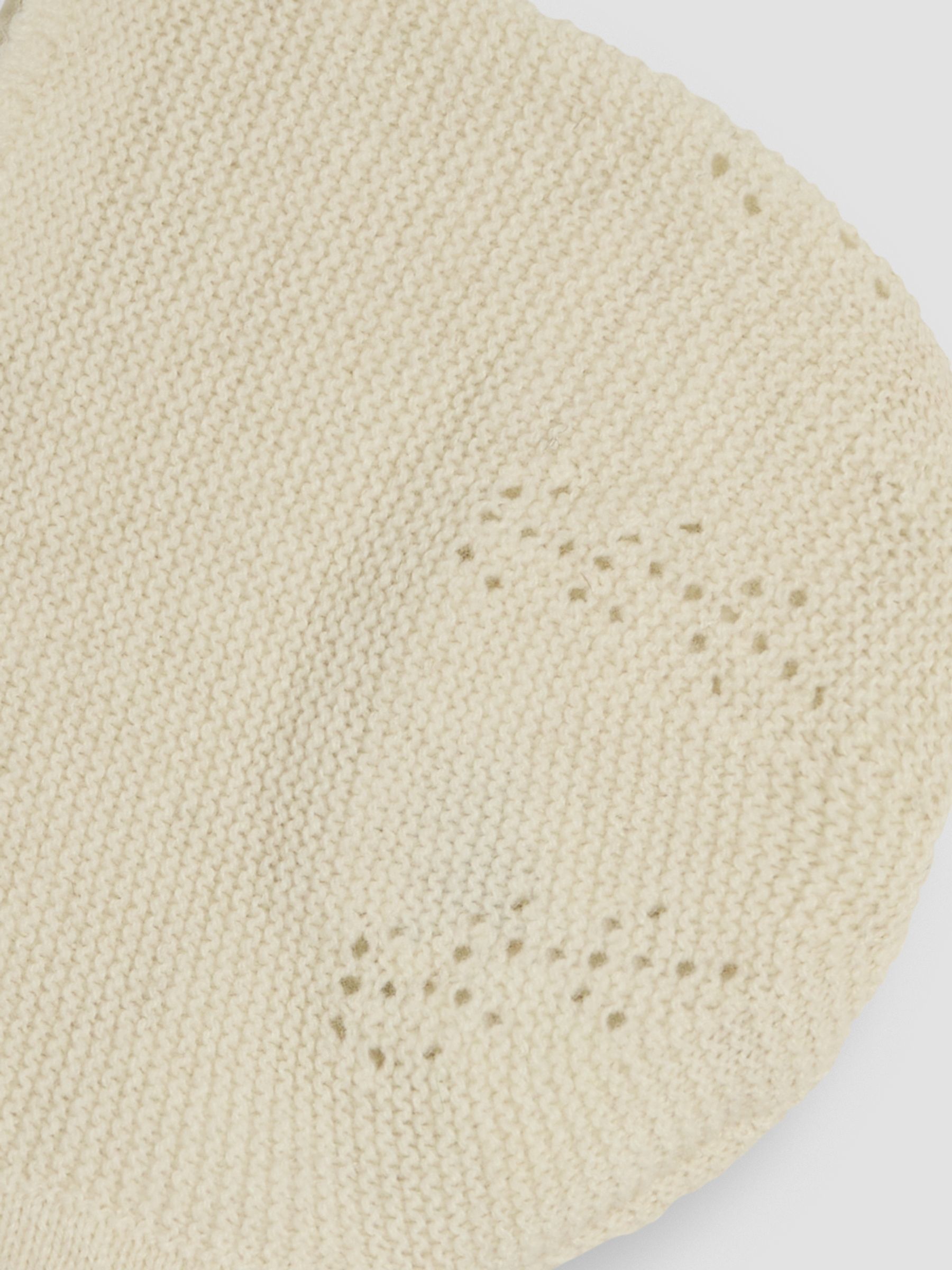 Cream Knitted Baby Bonnet - Image 2 of 3