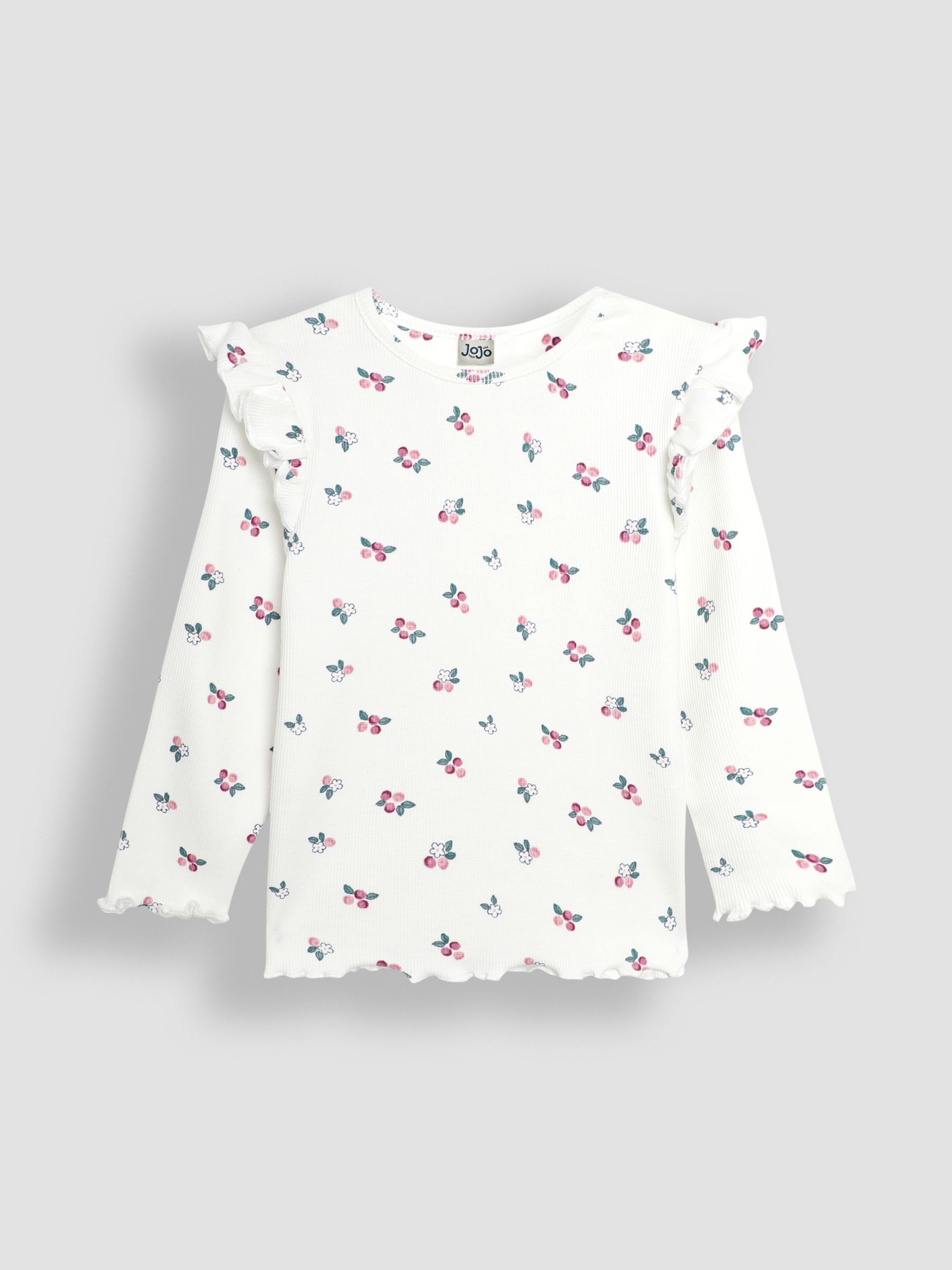 Pink Berry Floral Frill Rib Tops 2 Pack - Image 4 of 5