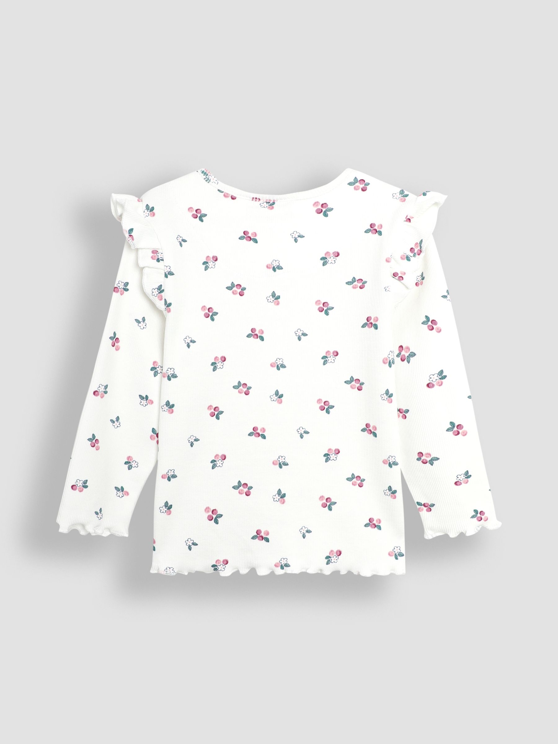 Pink Berry Floral Frill Rib Tops 2 Pack - Image 5 of 5