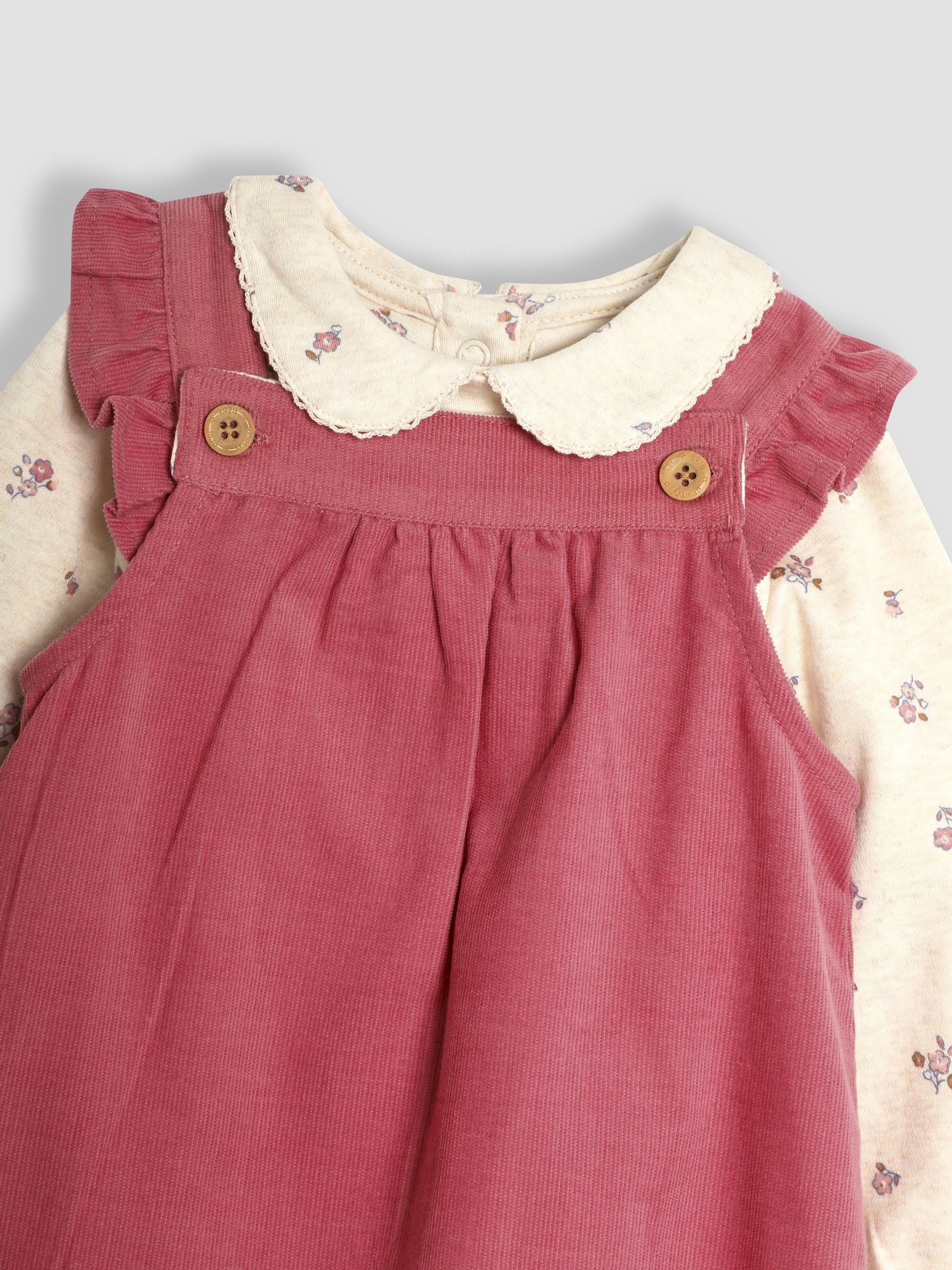 Pink Appliqué Cord Pinafore Dress & Top Set - Image 6 of 6