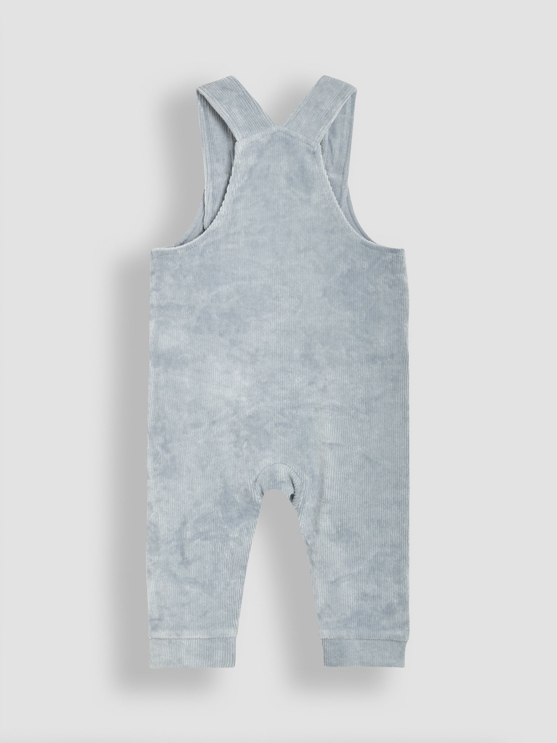 Light Blue Hedgehog 2-Piece Velour Appliqué Dungarees & Top Set - Image 3 of 6