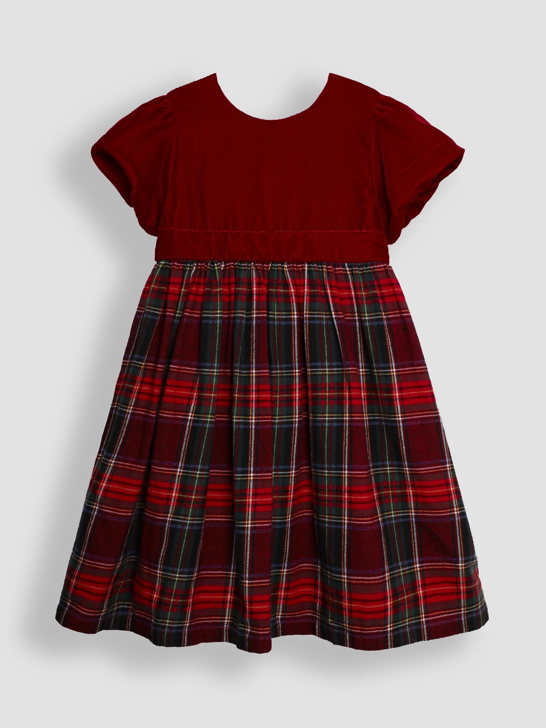 Red Check & Velvet Party Dress - Image 1 of 3