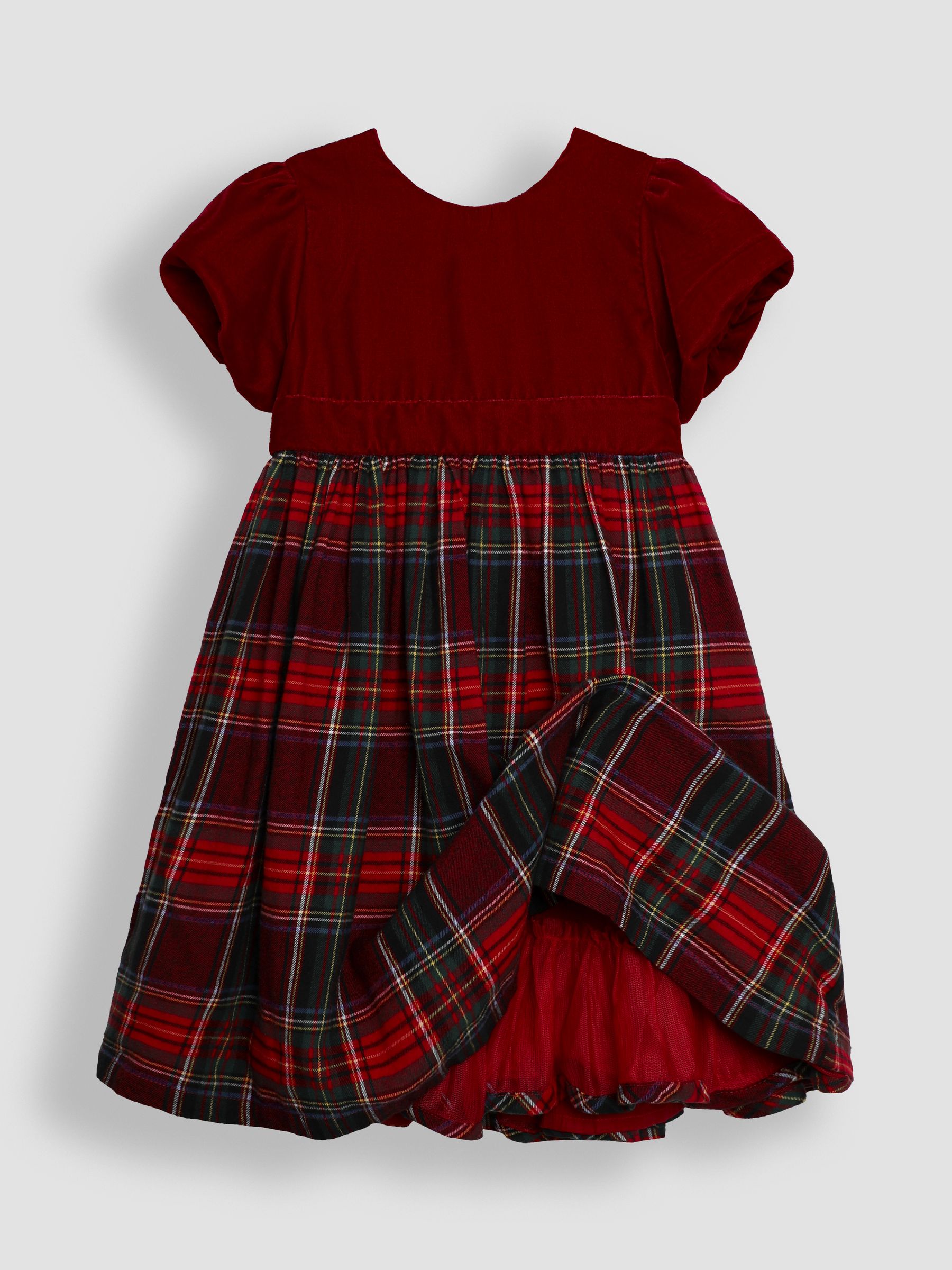 Red Check & Velvet Party Dress - Image 2 of 3