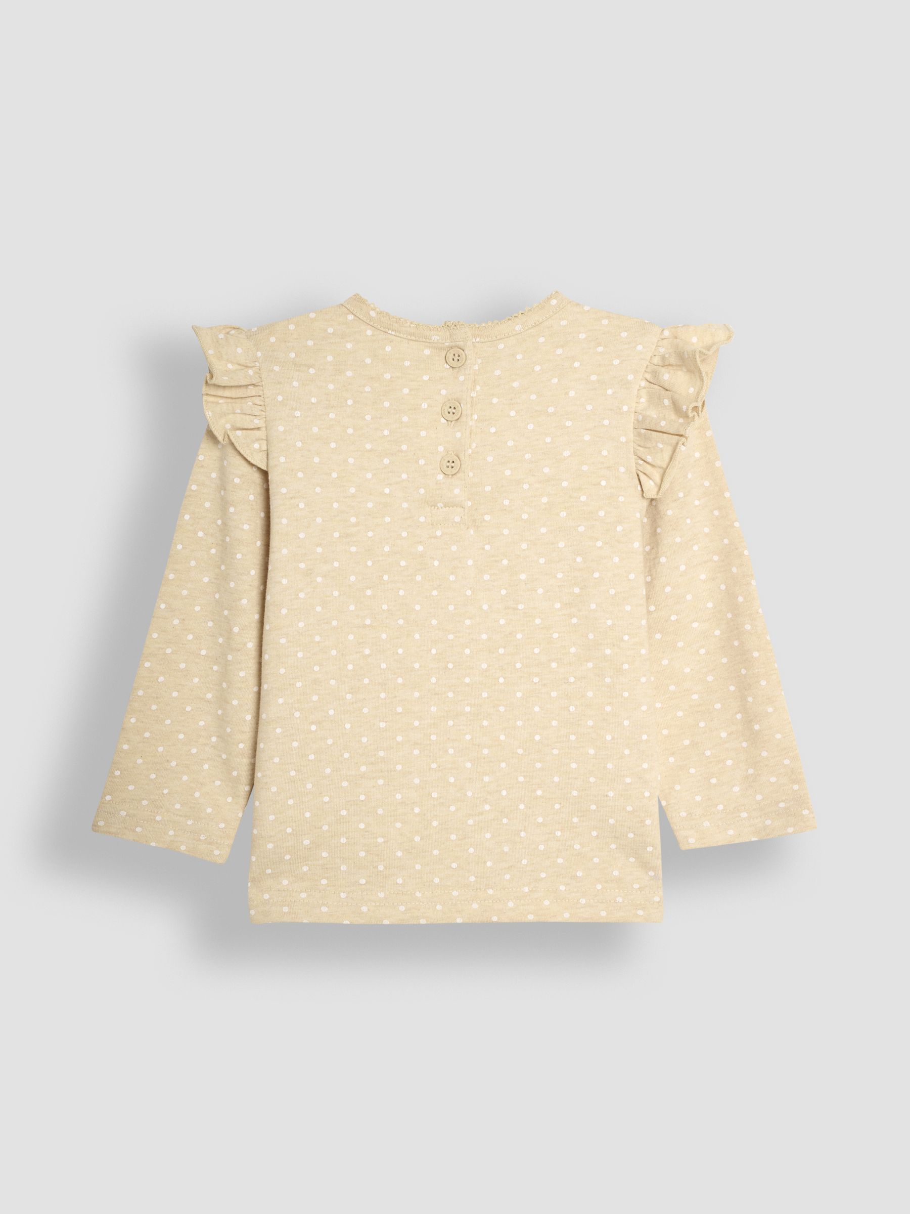 Natural Fox Frill Long Sleeve Appliqué Top - Image 2 of 3