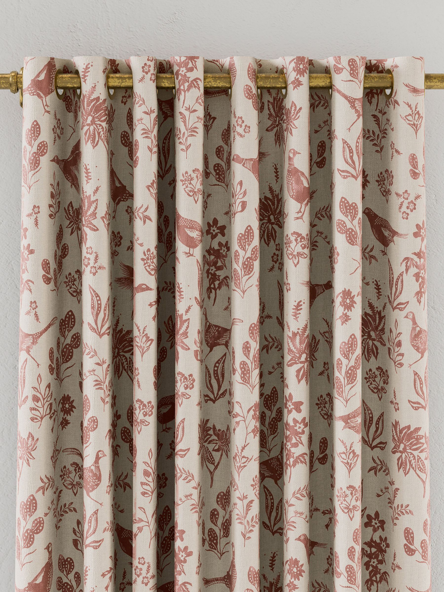 Natural Festival Pheasants Blackout Eyelet Curtains - Image 2 of 2