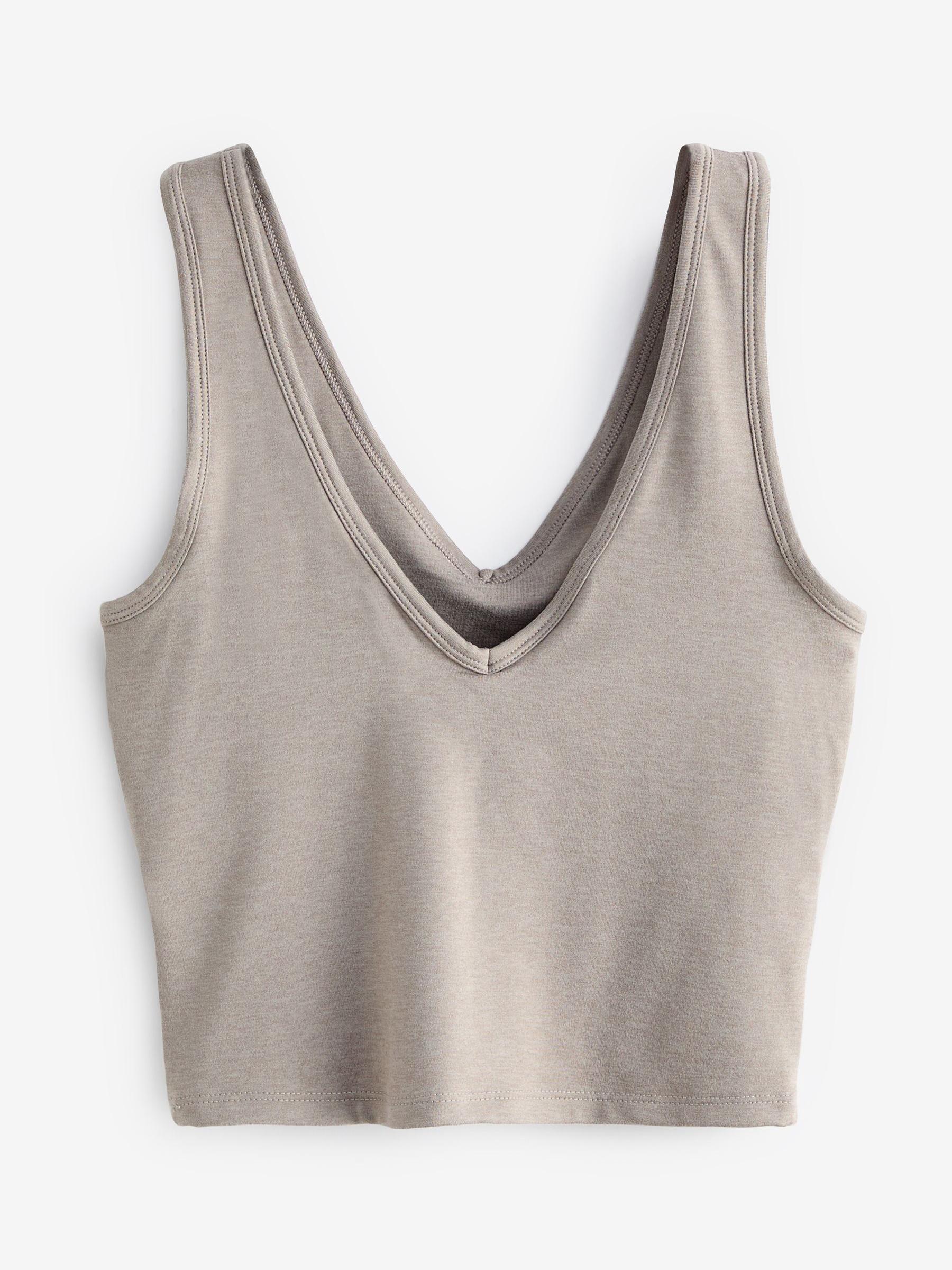 Light Grey Brushed V-Neck Jersey Brami - Image 3 of 3