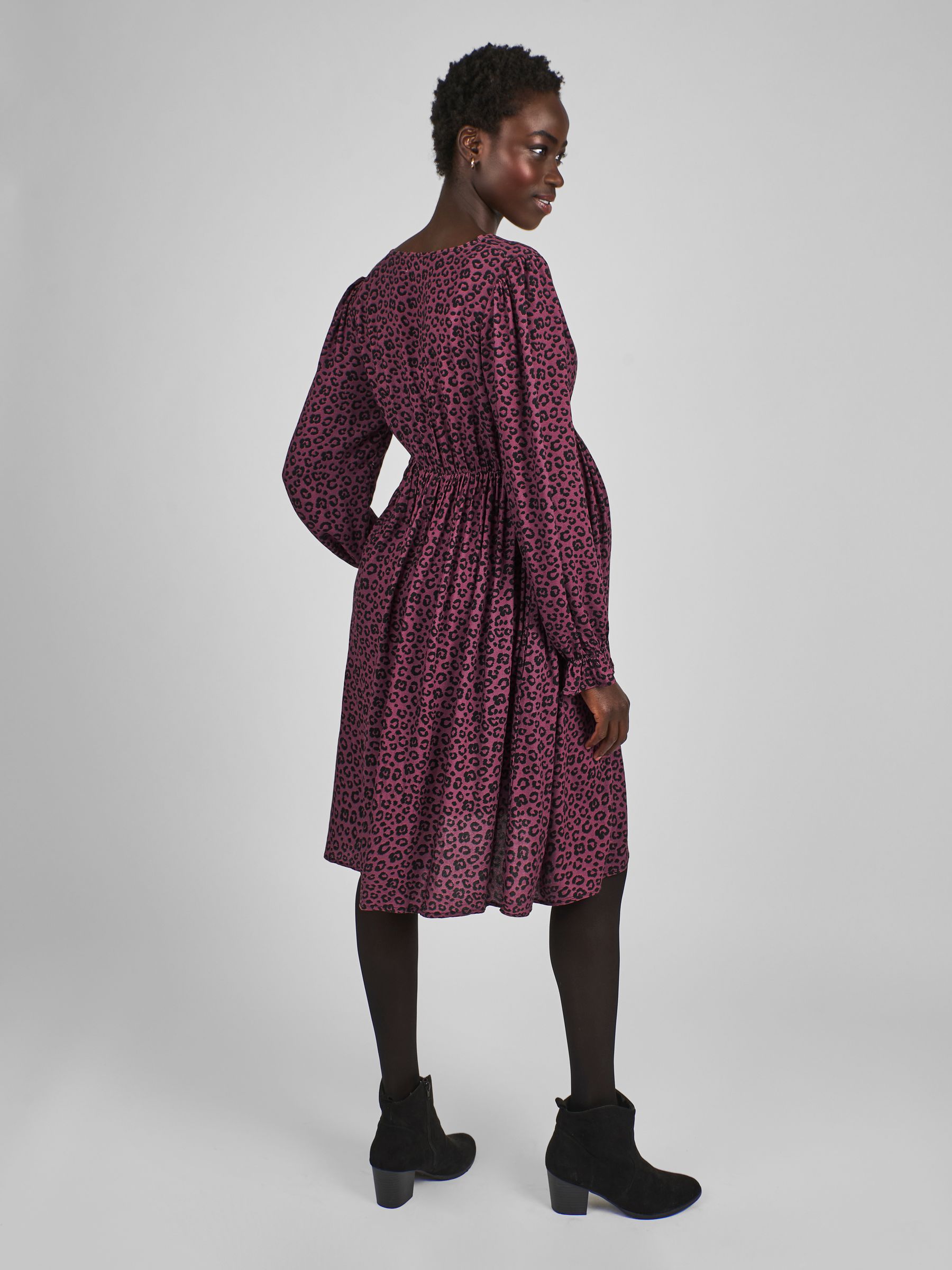 Pink V-Neck Maternity Mini Dress - Image 2 of 5
