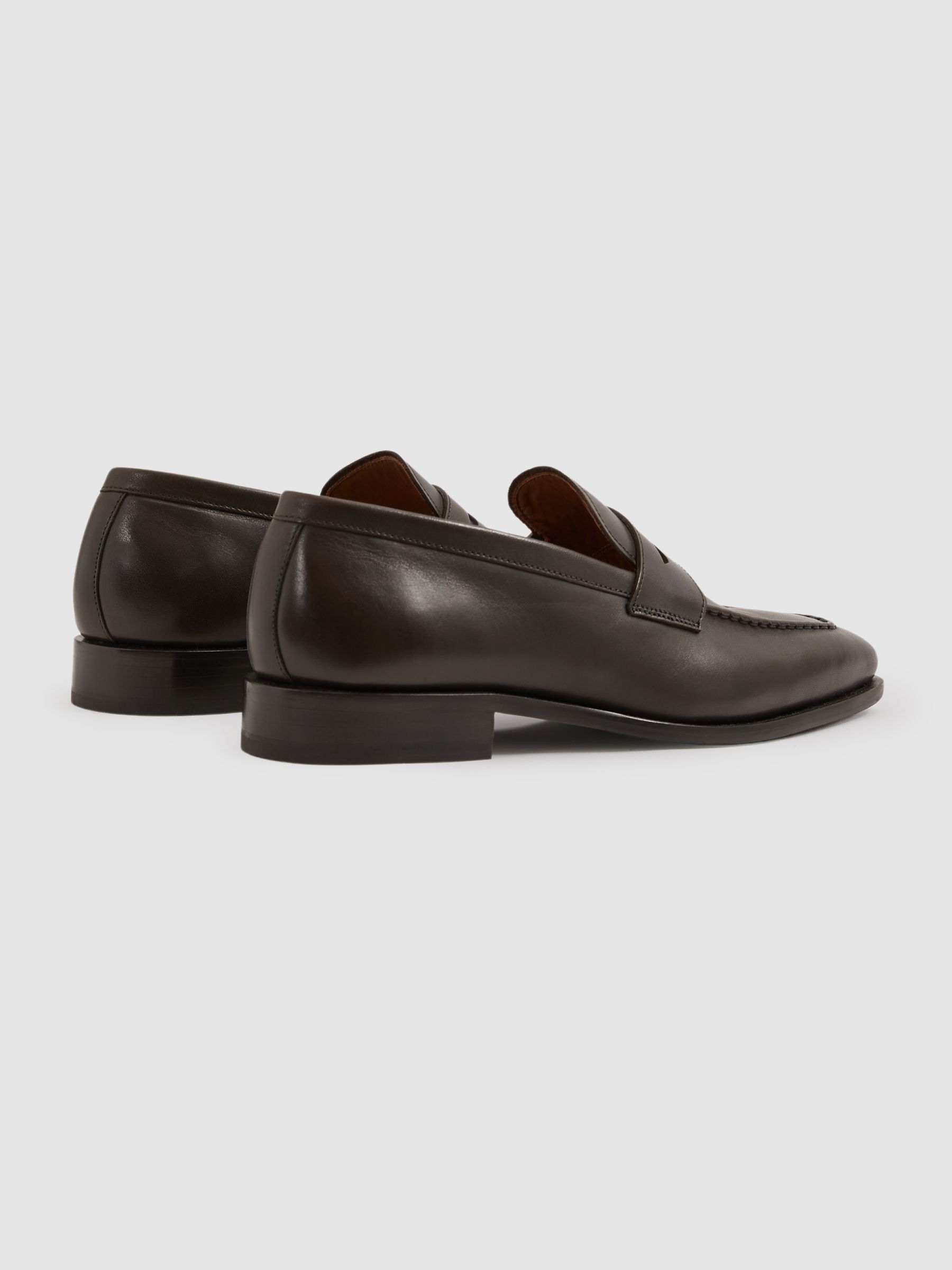 Leather Saddle Loafers in Dark Brown - Image 4 of 5