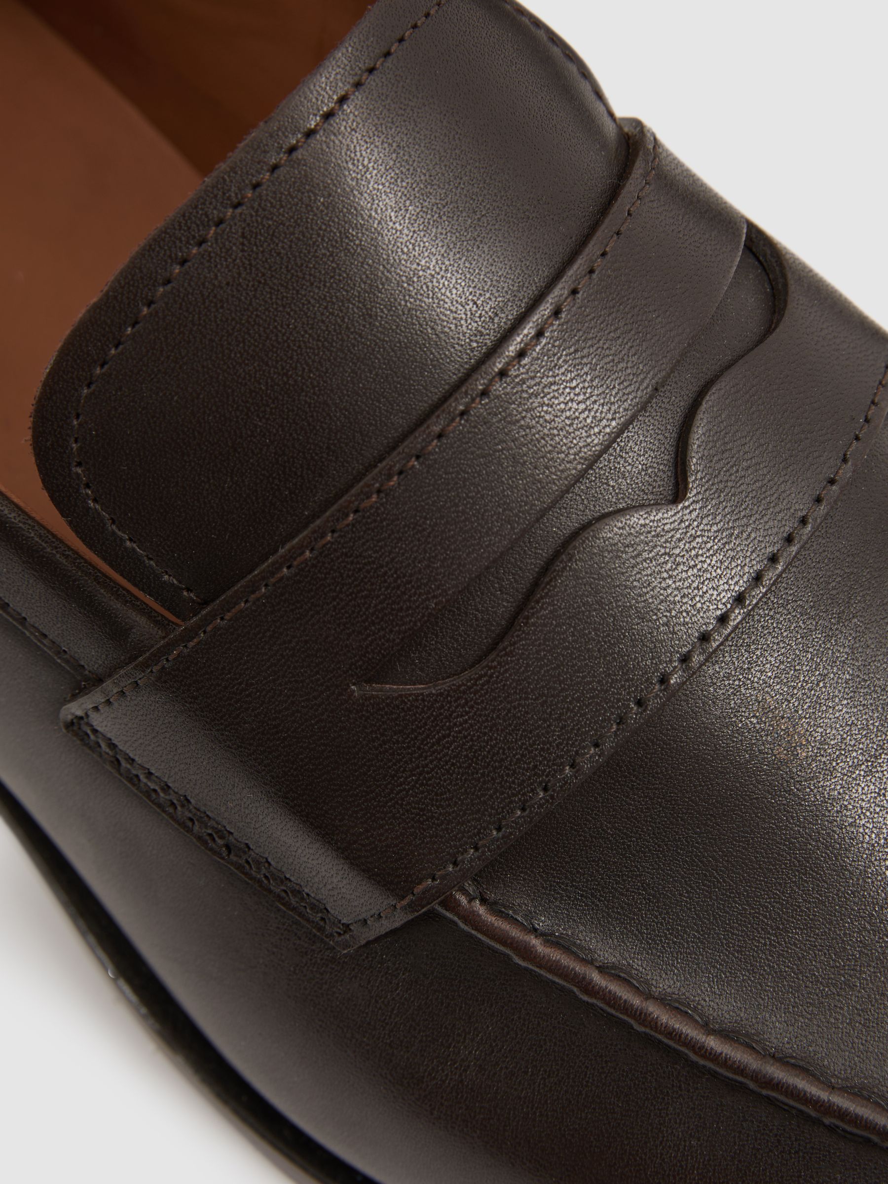 Leather Saddle Loafers in Dark Brown - Image 5 of 5