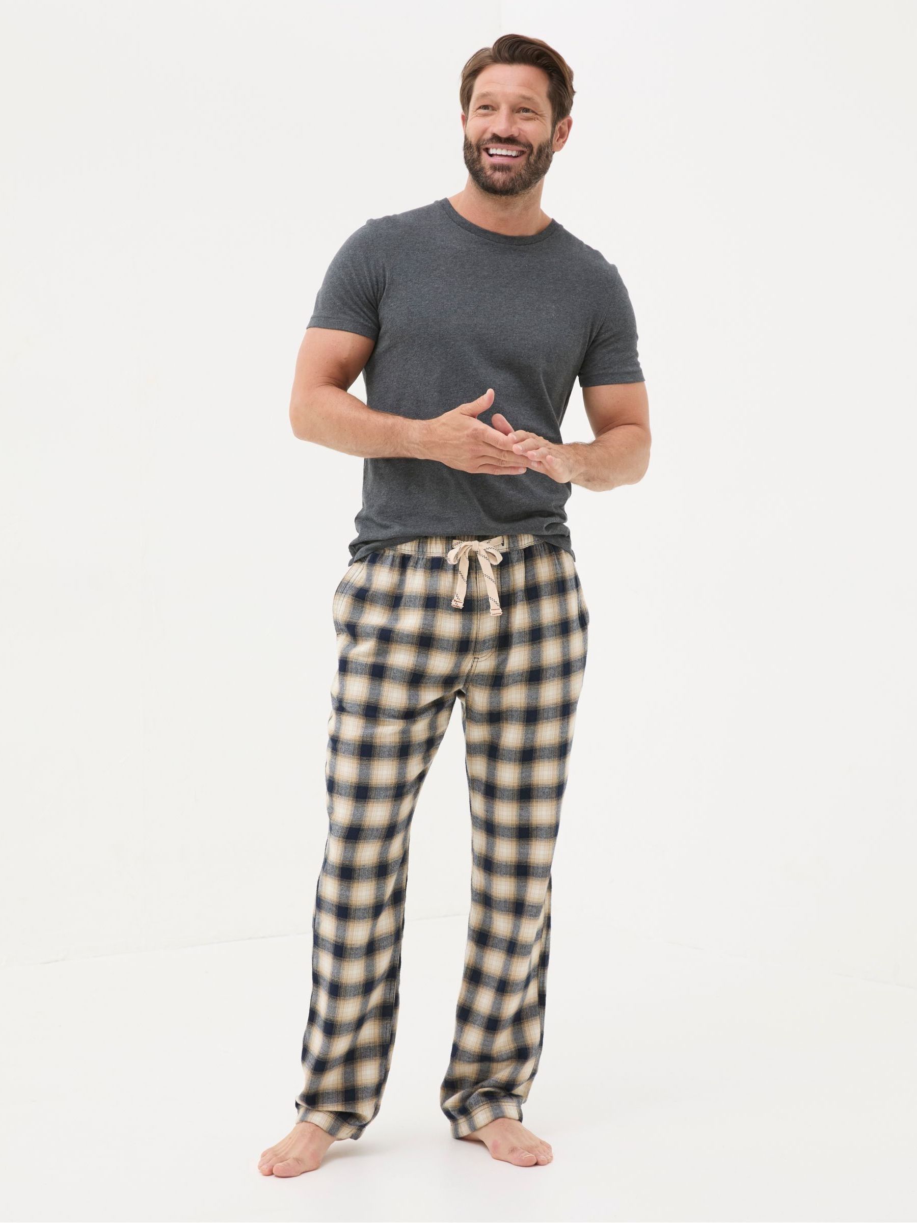 Bosham Natural Check Pyjama Bottoms - Image 3 of 6