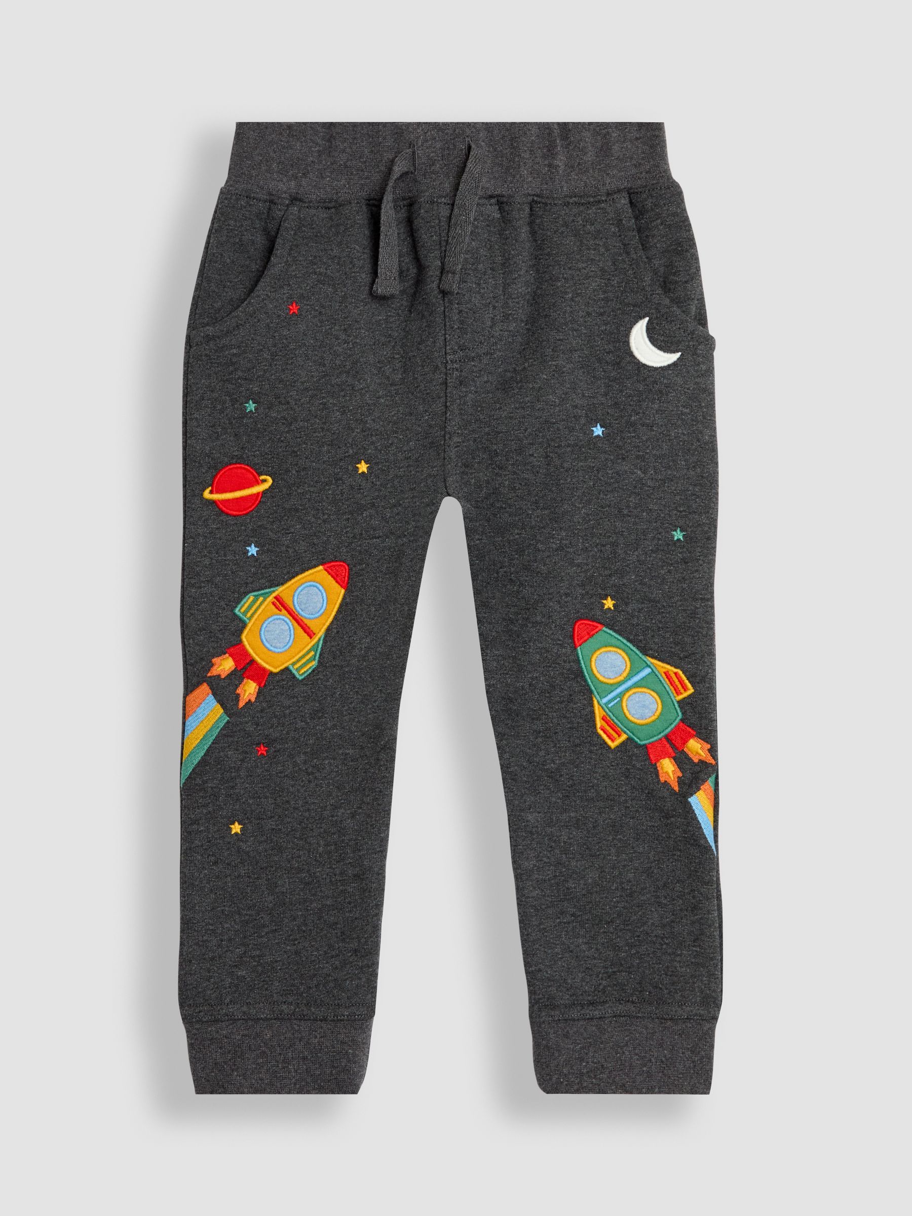 Charcoal Grey Rocket Appliqué Pet in Pocket Joggers - Image 1 of 3