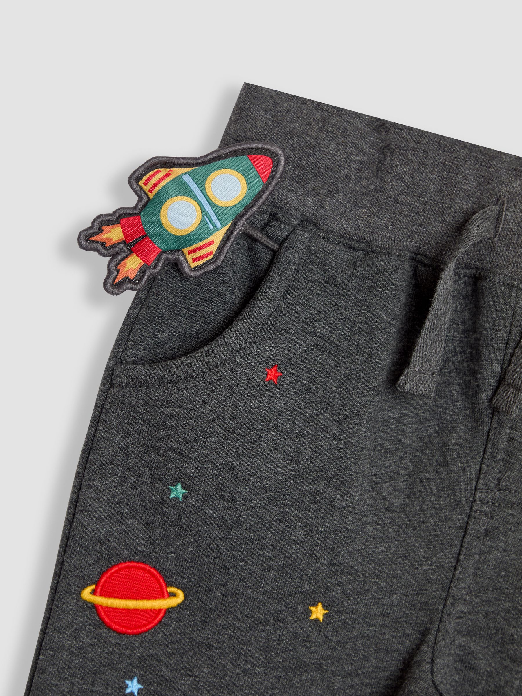 Charcoal Grey Rocket Appliqué Pet in Pocket Joggers - Image 3 of 3
