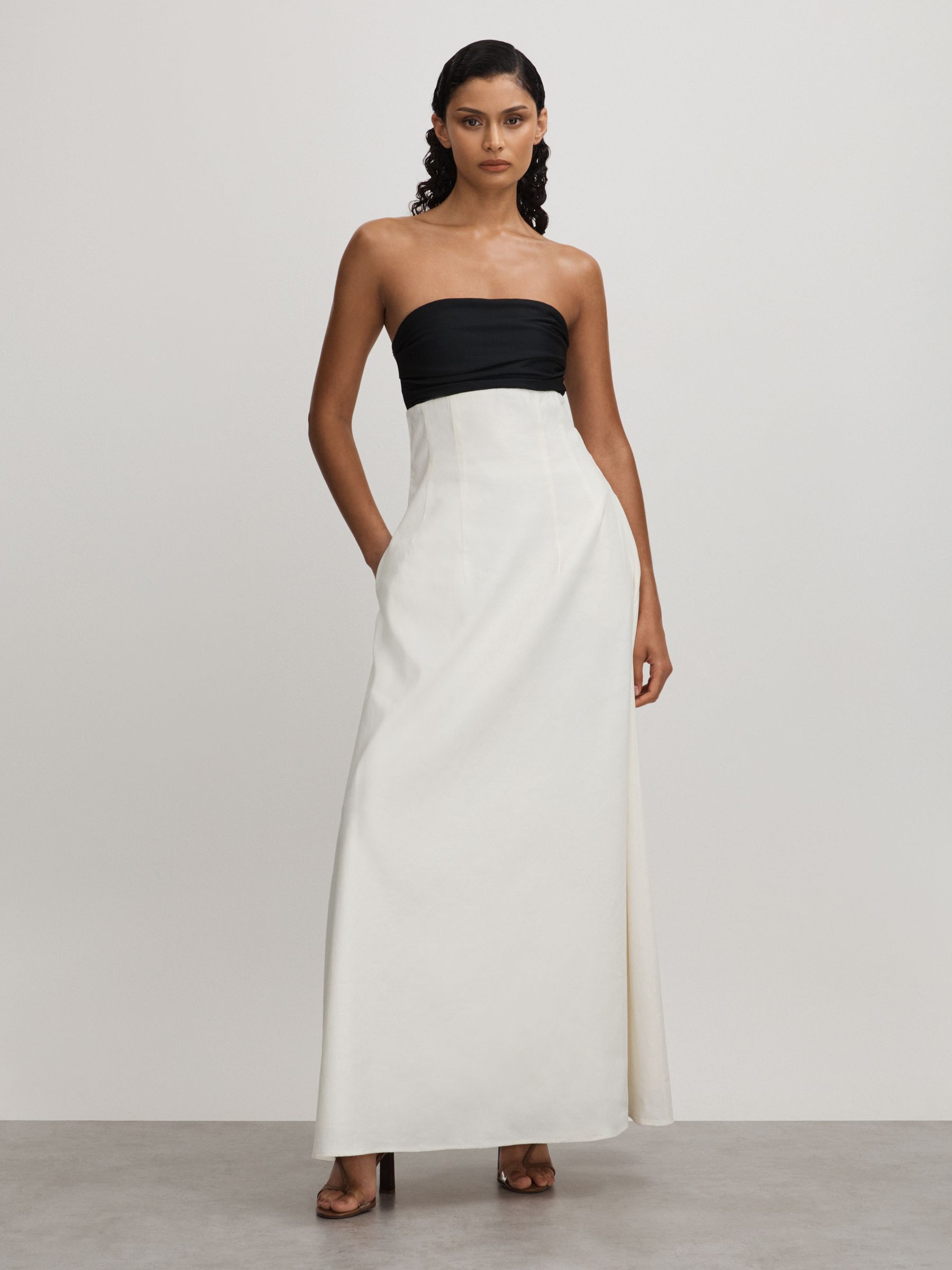 Marcia Ivory Anna Quan Linen-Jersey Strapless Maxi Dress - Image 1 of 5