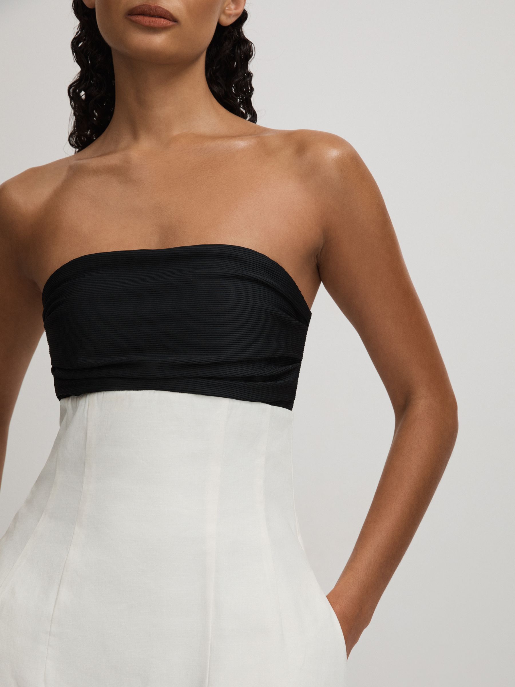 Marcia Ivory Anna Quan Linen-Jersey Strapless Maxi Dress - Image 3 of 5