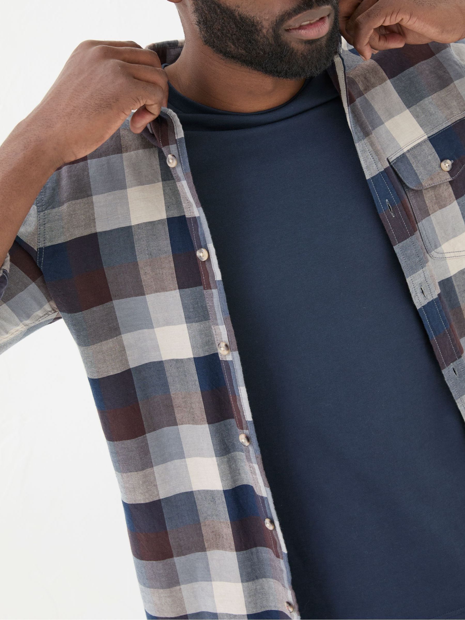 Blue Long Sleeve Buffalo Check Shirt - Image 5 of 7