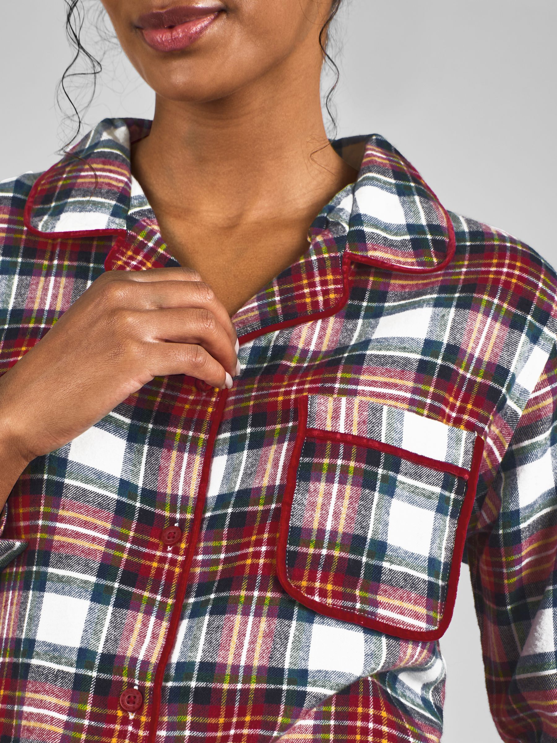Cream Maternity Check Woven Pyjama Set - Image 4 of 5